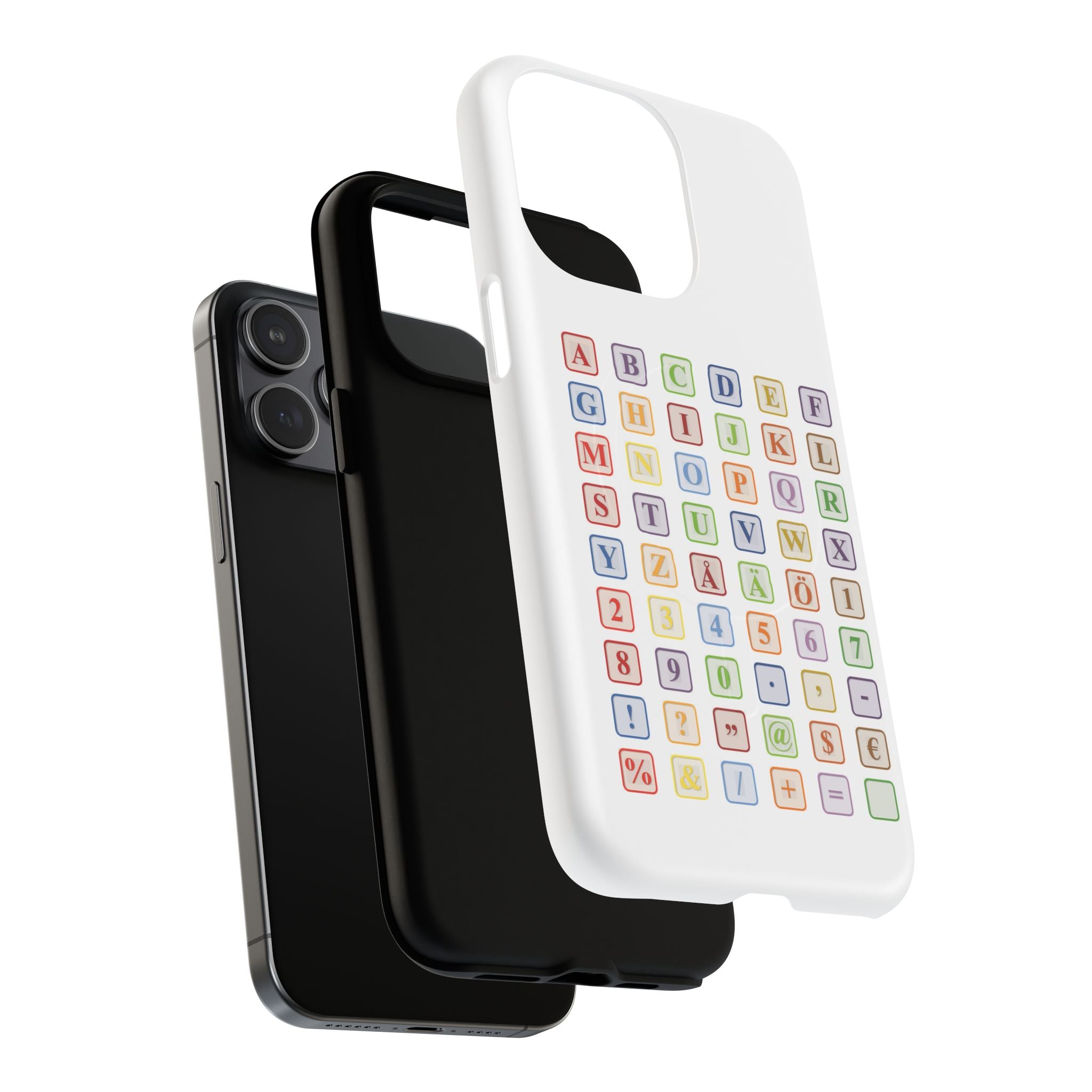 Alphabet Blocks Phone Case | Magnetic Tough Case, Colorful Letter Grid