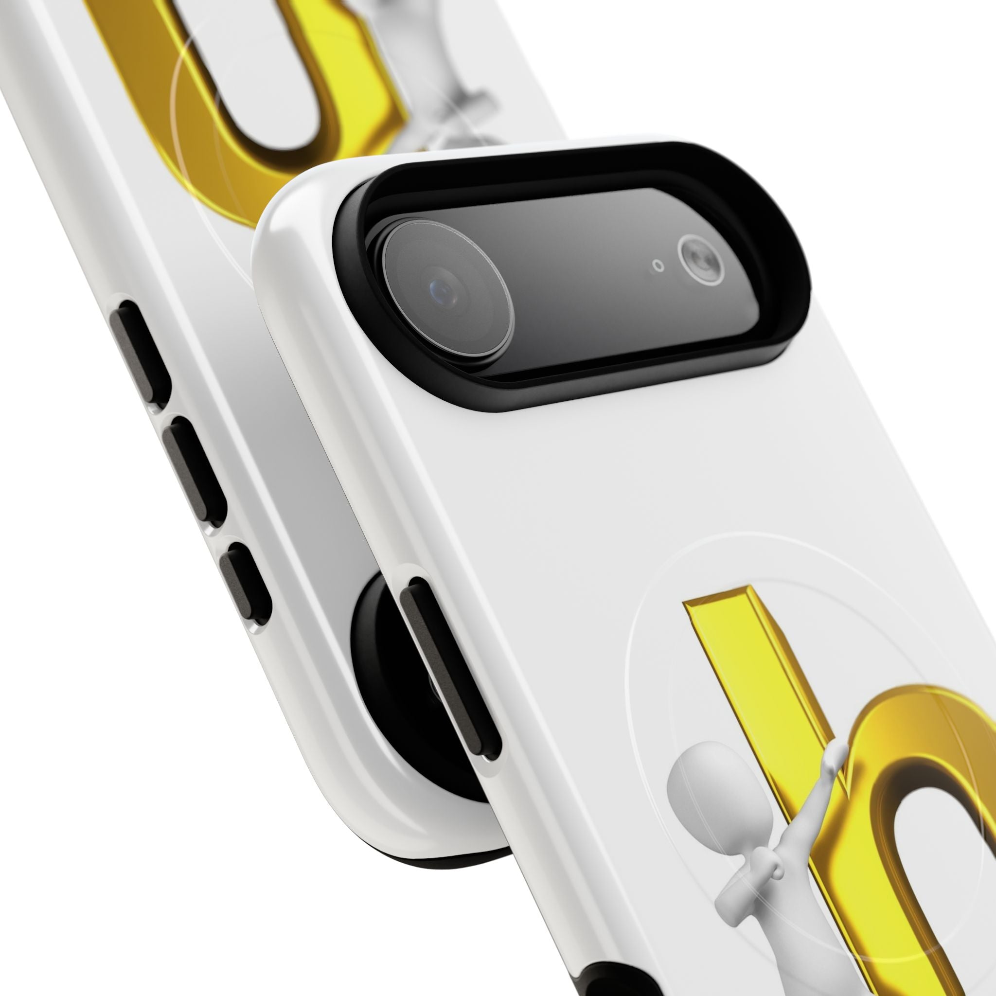 3D Person Pushing Gold Letter h Phone Case | Tough Magnetic Case
