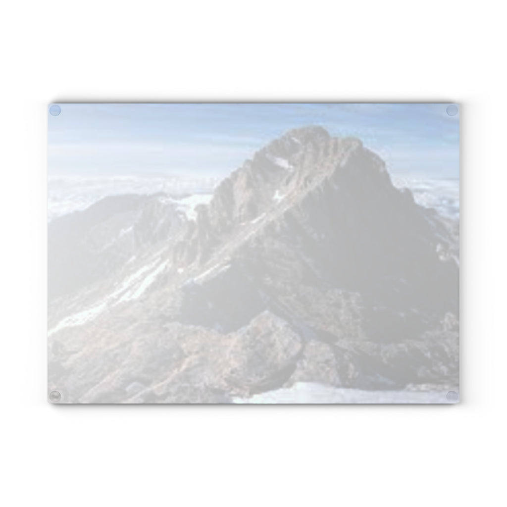 Mountain Peak Glass Cutting Board | Scenic Photo, Kitchen Countertop