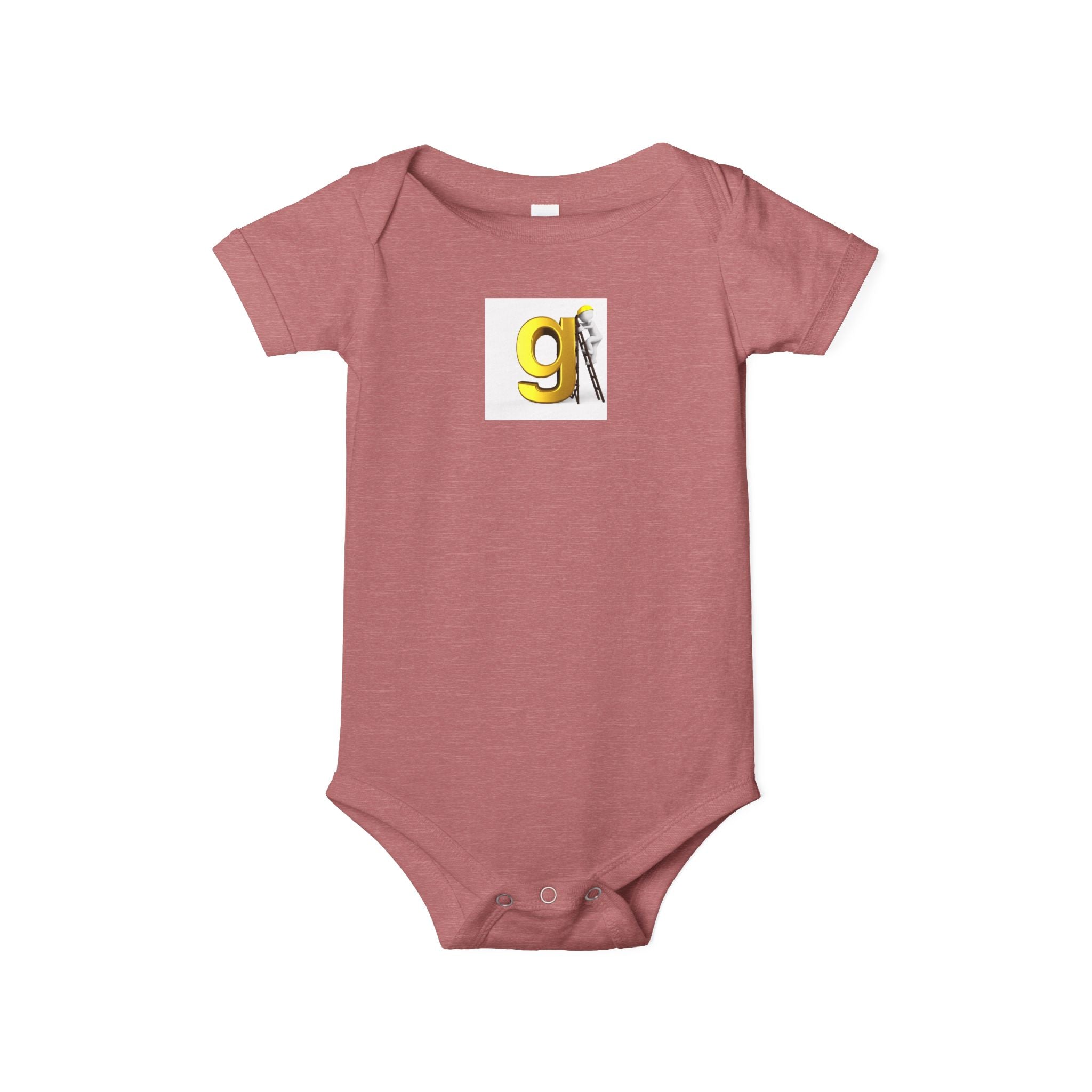 Body pour bébé lettre G jaune avec motif travailleur | Body pour bébé, initiale de l'alphabet