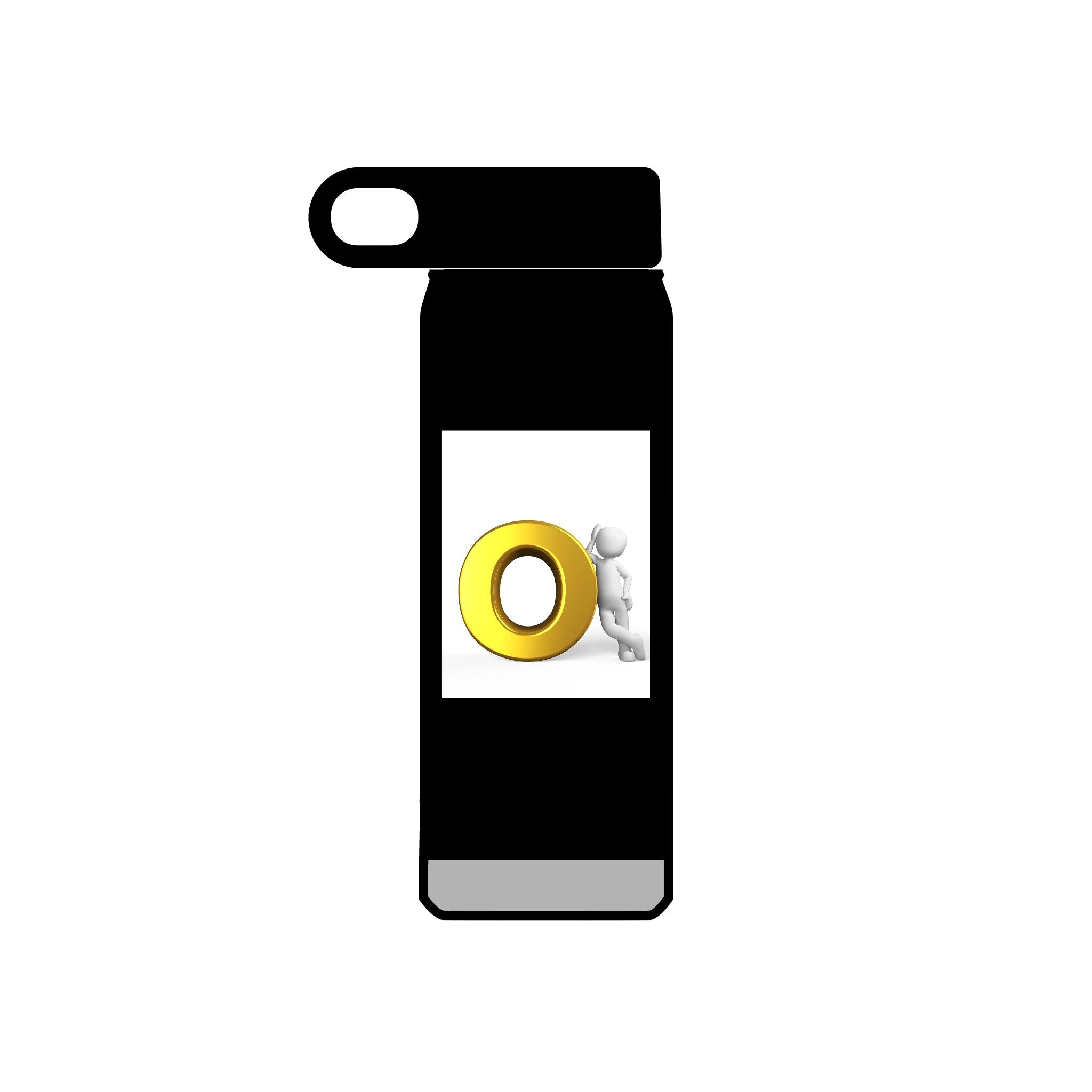 3D Figure Pushing Gold Letter O Water Bottle | 20oz