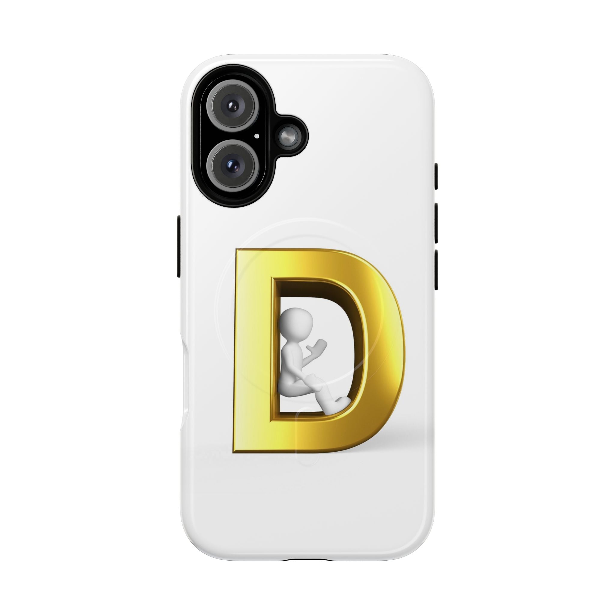 Coque de téléphone à monogramme lettre D or | Coque magnétique résistante