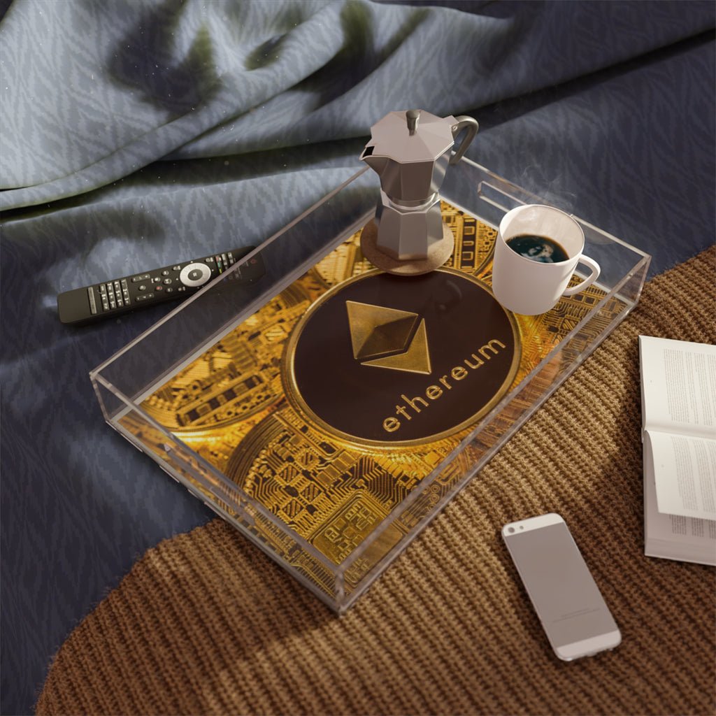 Ethereum Coin Acrylic Serving Tray | Crypto Cryptocurrency Decor