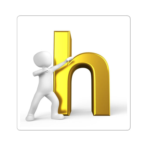 Autocollant découpé en forme de lettre H dorée en 3D | Monogramme à lettre unique