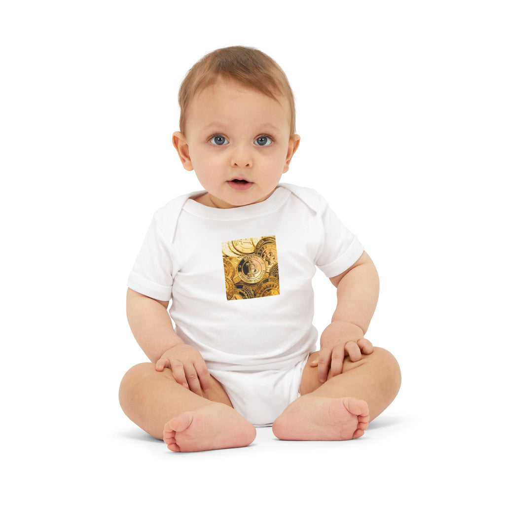 Bitcoin Cryptocurrency Infant One Piece | Floral Nursery Baby Bodysuit