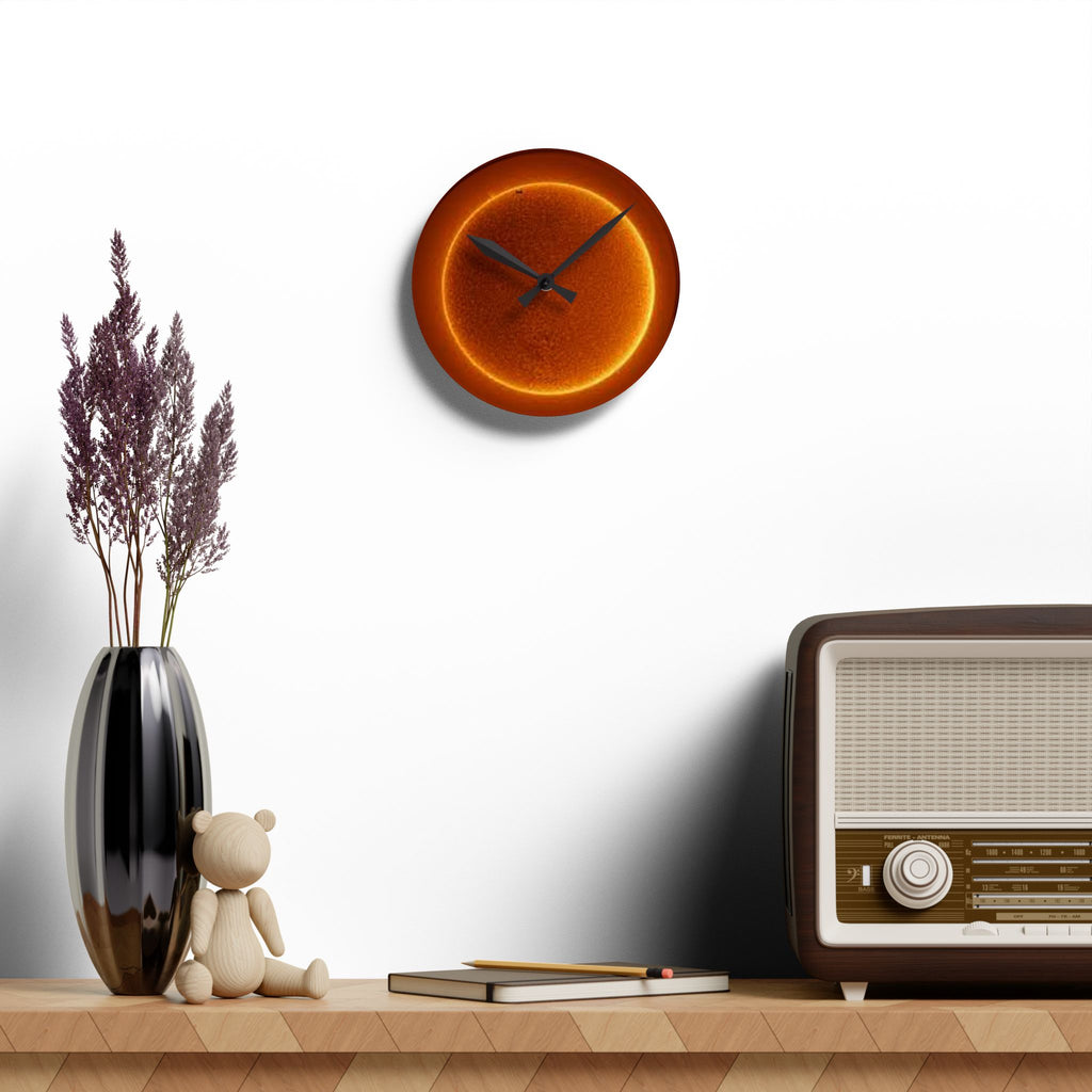 Solar Sun Surface Acrylic Wall Clock | Space Astronomy Decor