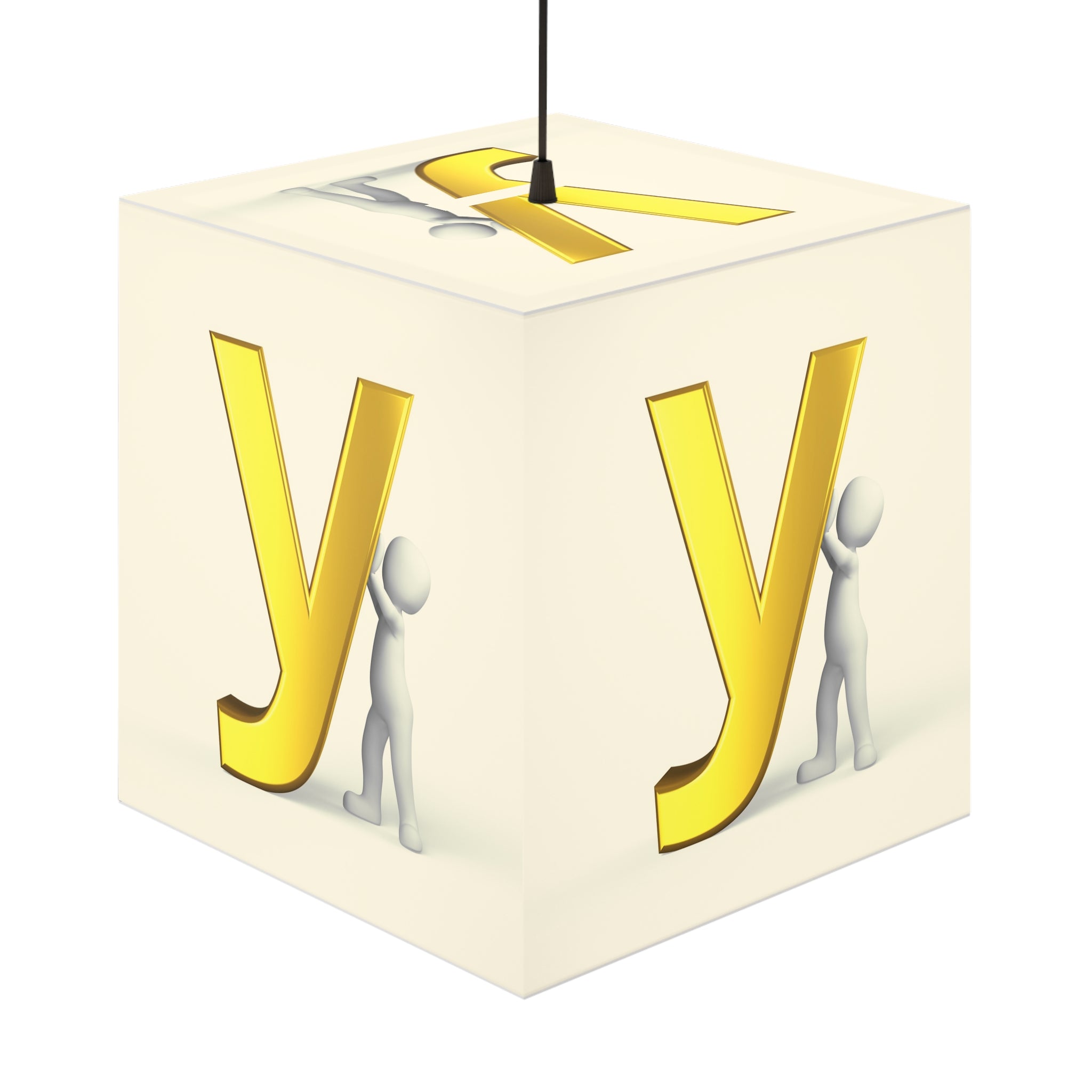 Gold Letter Y Light Cube Lamp | Alphabet Nursery Hanging Light