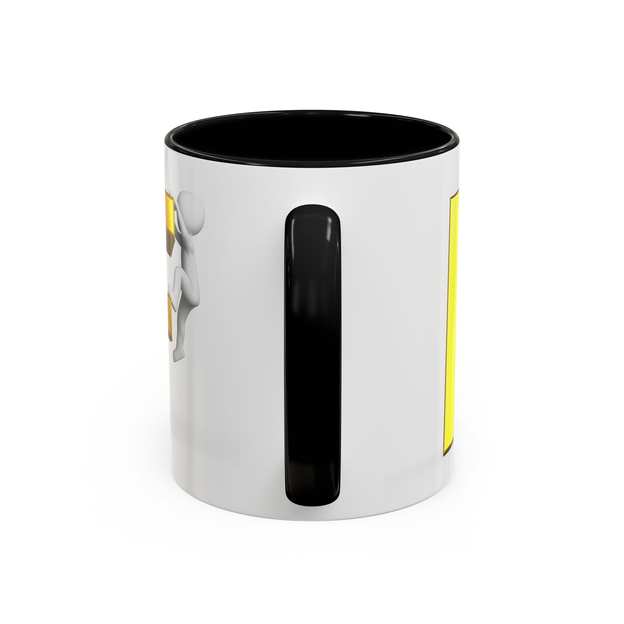 Gold Letter F with Climbing Figure Mug | Accent Coffee Mug 11oz 15oz