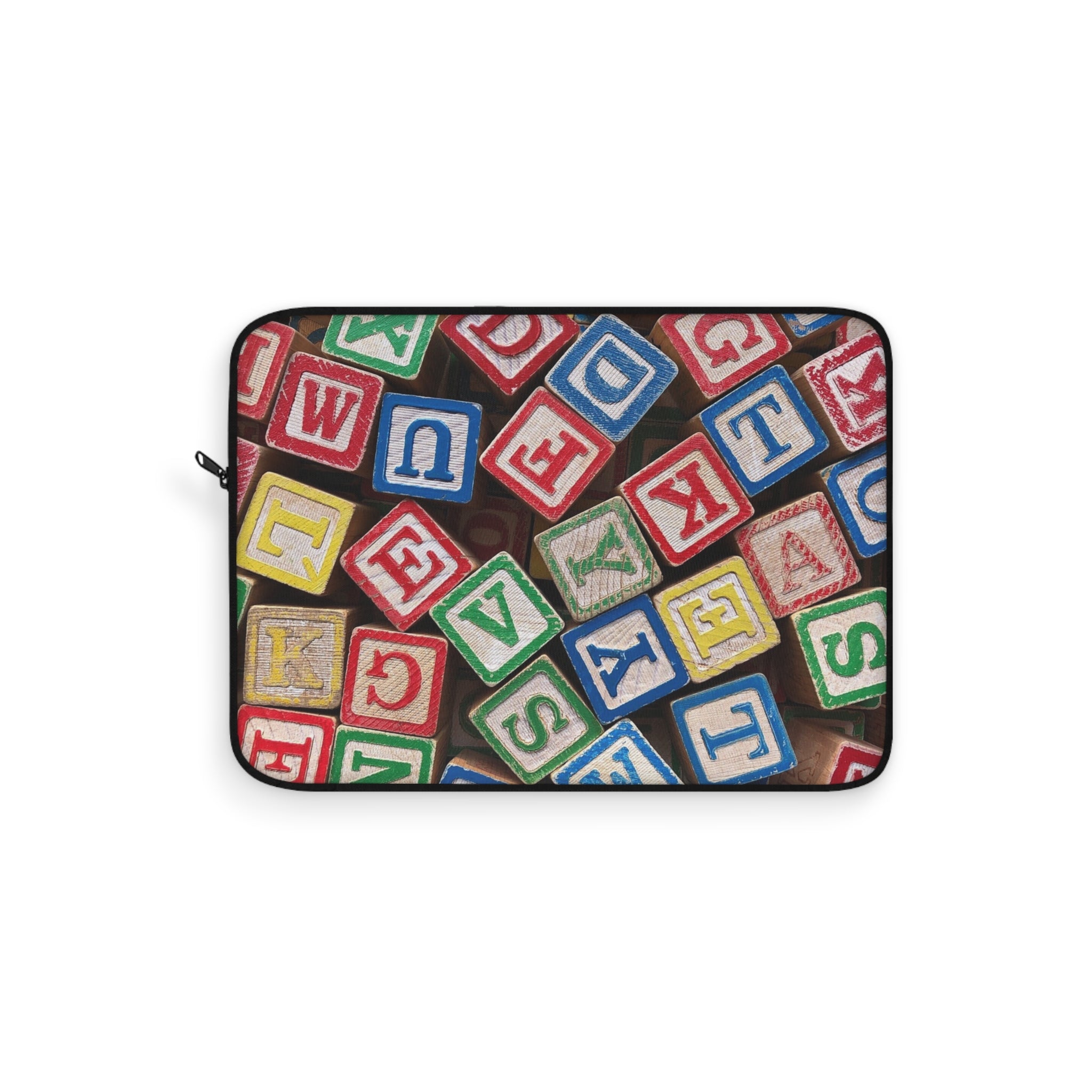Housse d'ordinateur portable en blocs alphabet colorés | Motif de lettres vintage pour enfants