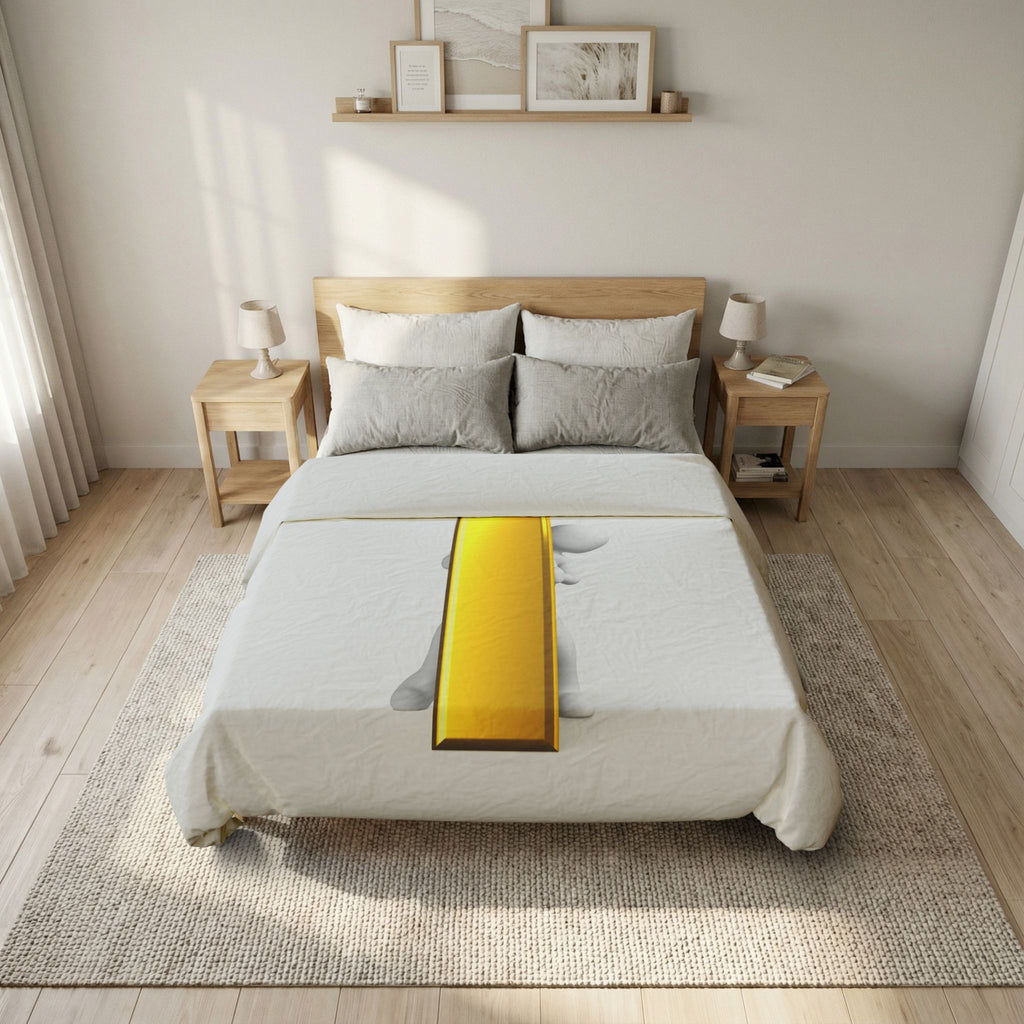 Gold Letter i Minimalist Duvet Cover | Cotton Duvet Cover