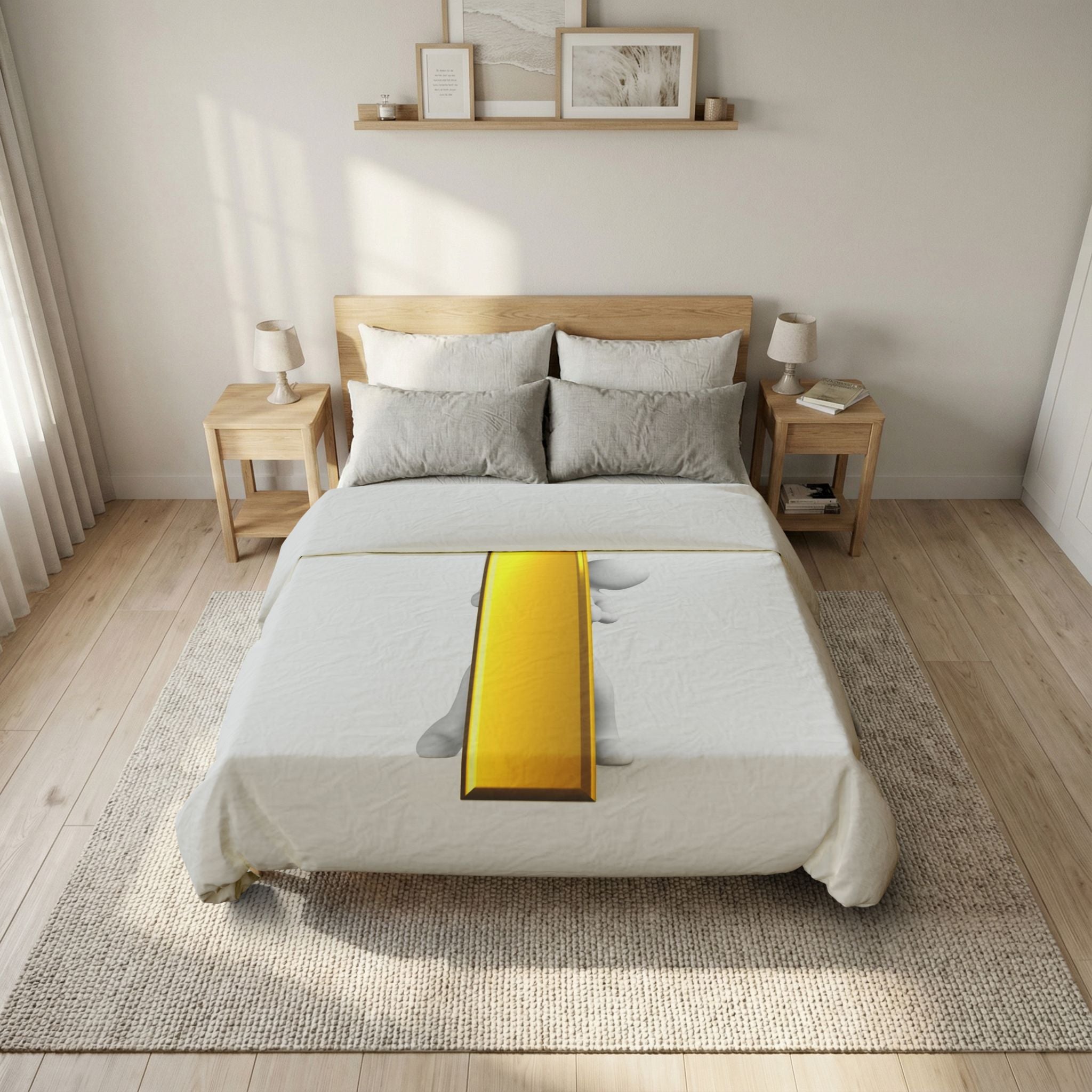 Gold Letter i Minimalist Duvet Cover | Cotton Duvet Cover