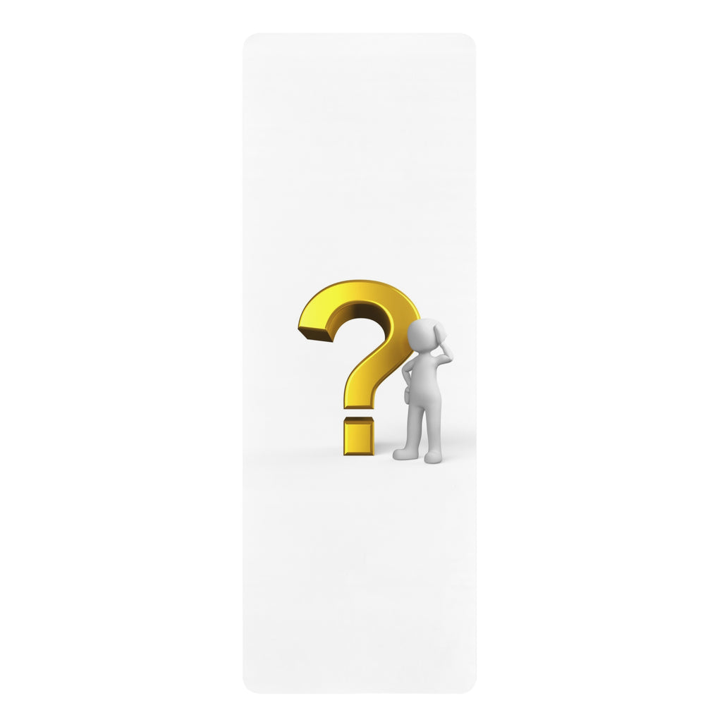 3D Question Mark Figure Rubber Yoga Mat | Curious Symbol Exercise Mat
