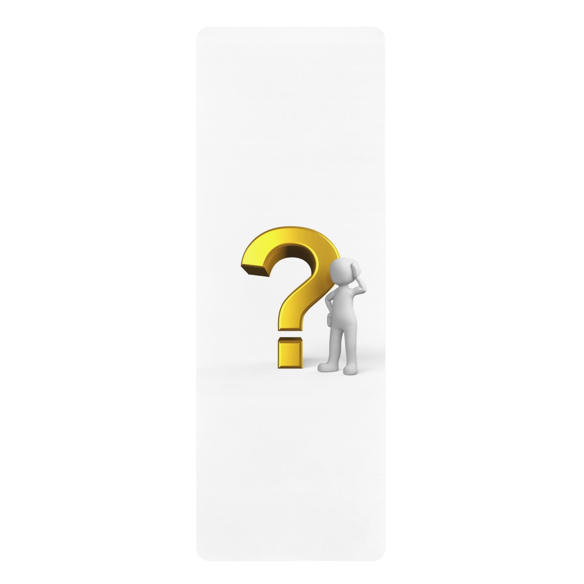 3D Question Mark Figure Rubber Yoga Mat | Curious Symbol Exercise Mat