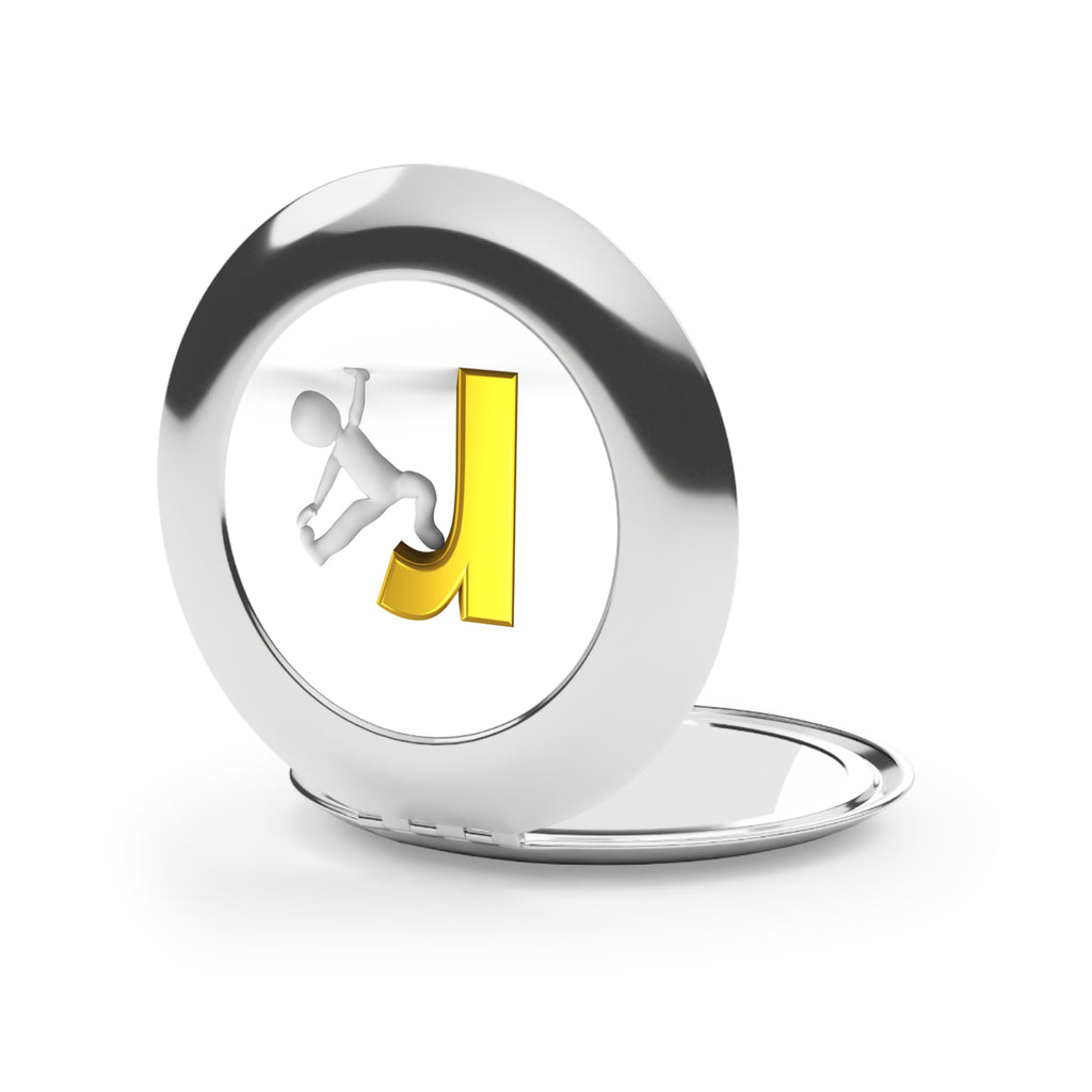 Gold Letter R Breakdancer Illustration Compact Travel Mirror | Pocket Mirror