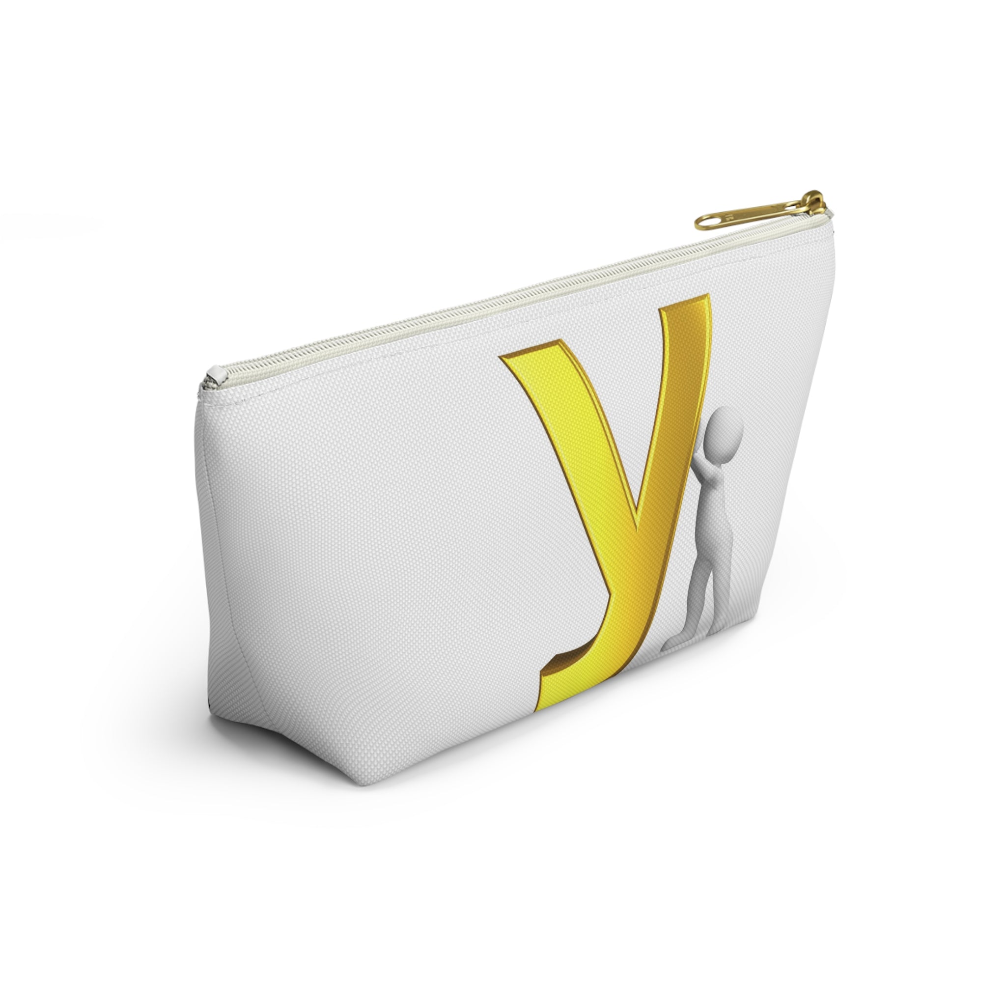 Gold Letter Y with 3D Figure Accessory Pouch