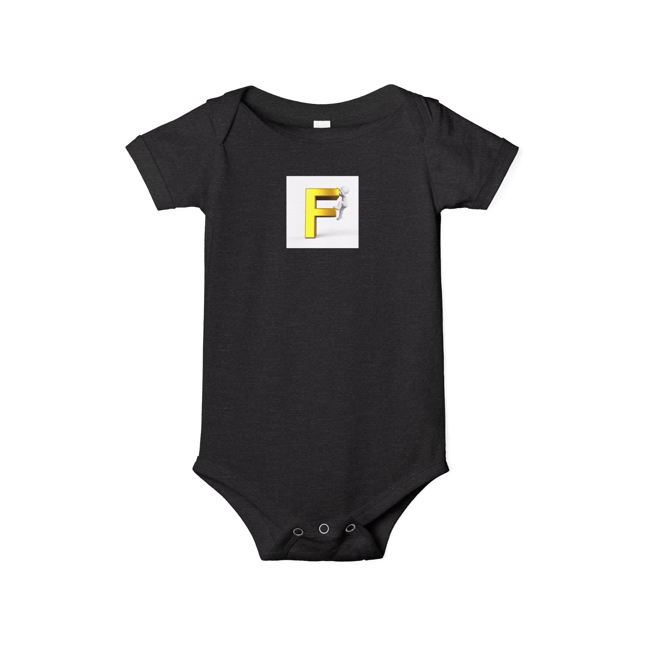 Grenouillère Bébé Initiale F Jaune | Body Monogramme Bébé