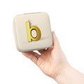 Gold Letter B Jewelry Travel Case | Compact Personalized Ring Earring Organizer