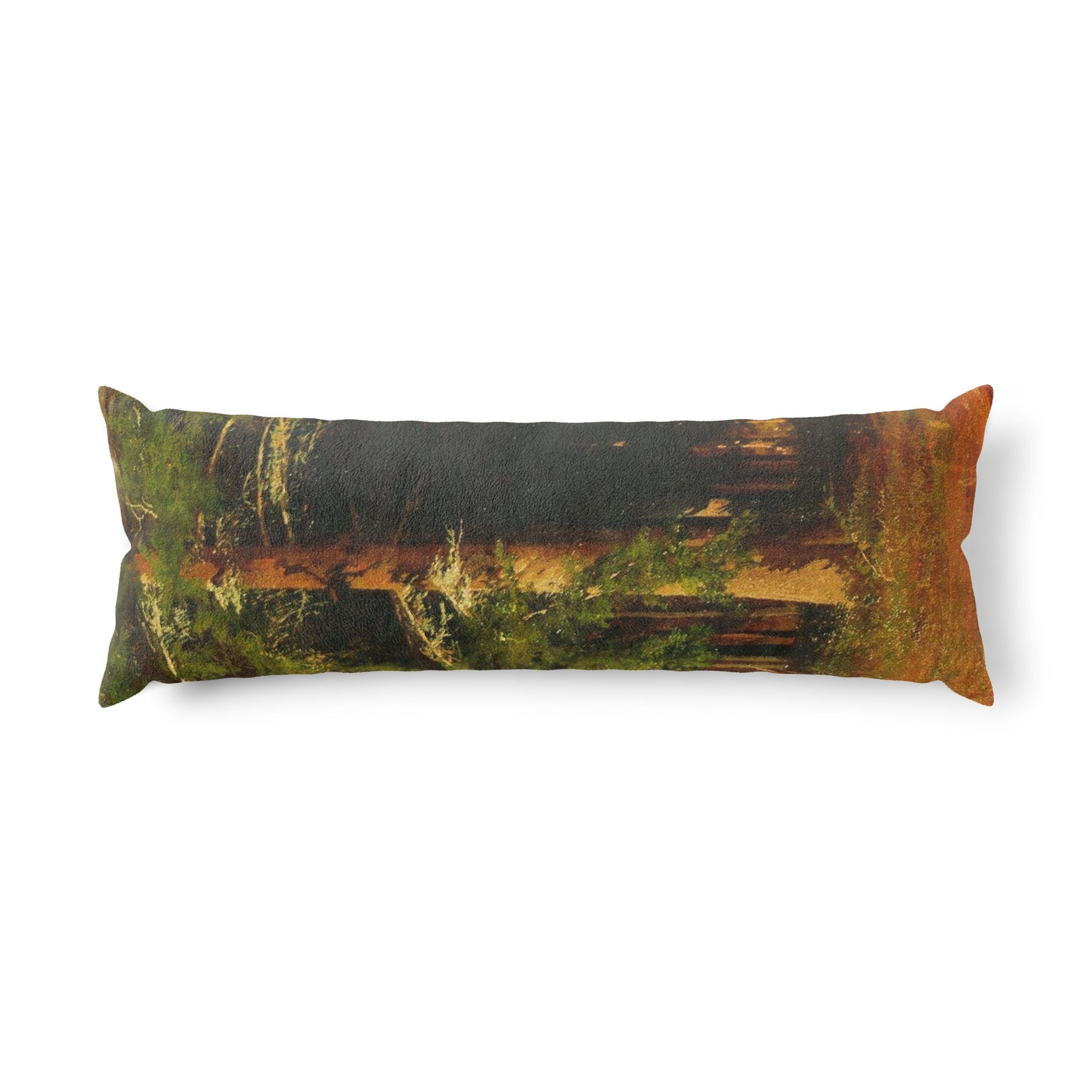 Forest Path Body Pillow | Rustic Woodland Landscape Bolster