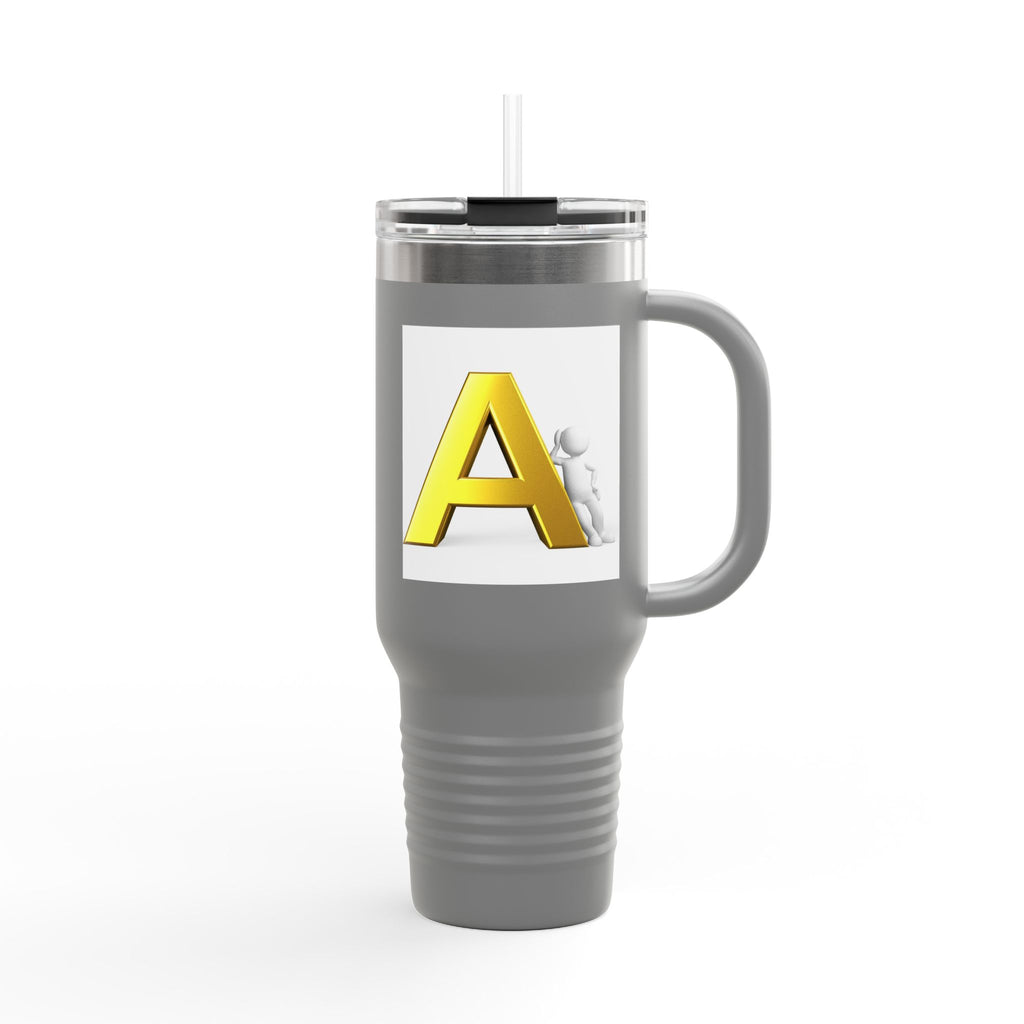 Yellow 3D Letter A Initial Travel Mug | 40oz Insulated Tumbler