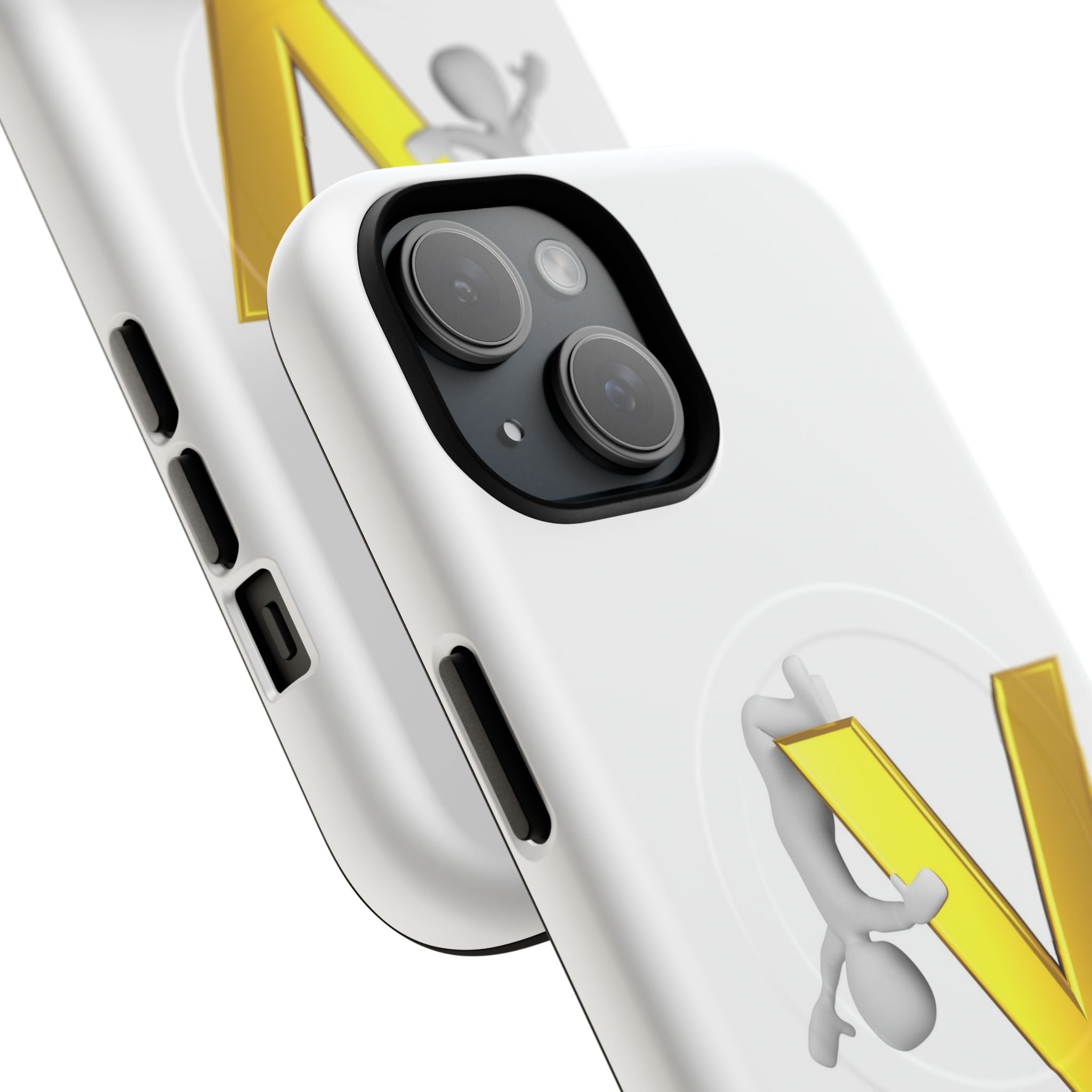 3D Yellow V Letter Phone Case Tough Magnetic Case | Monogram V iPhone Cover
