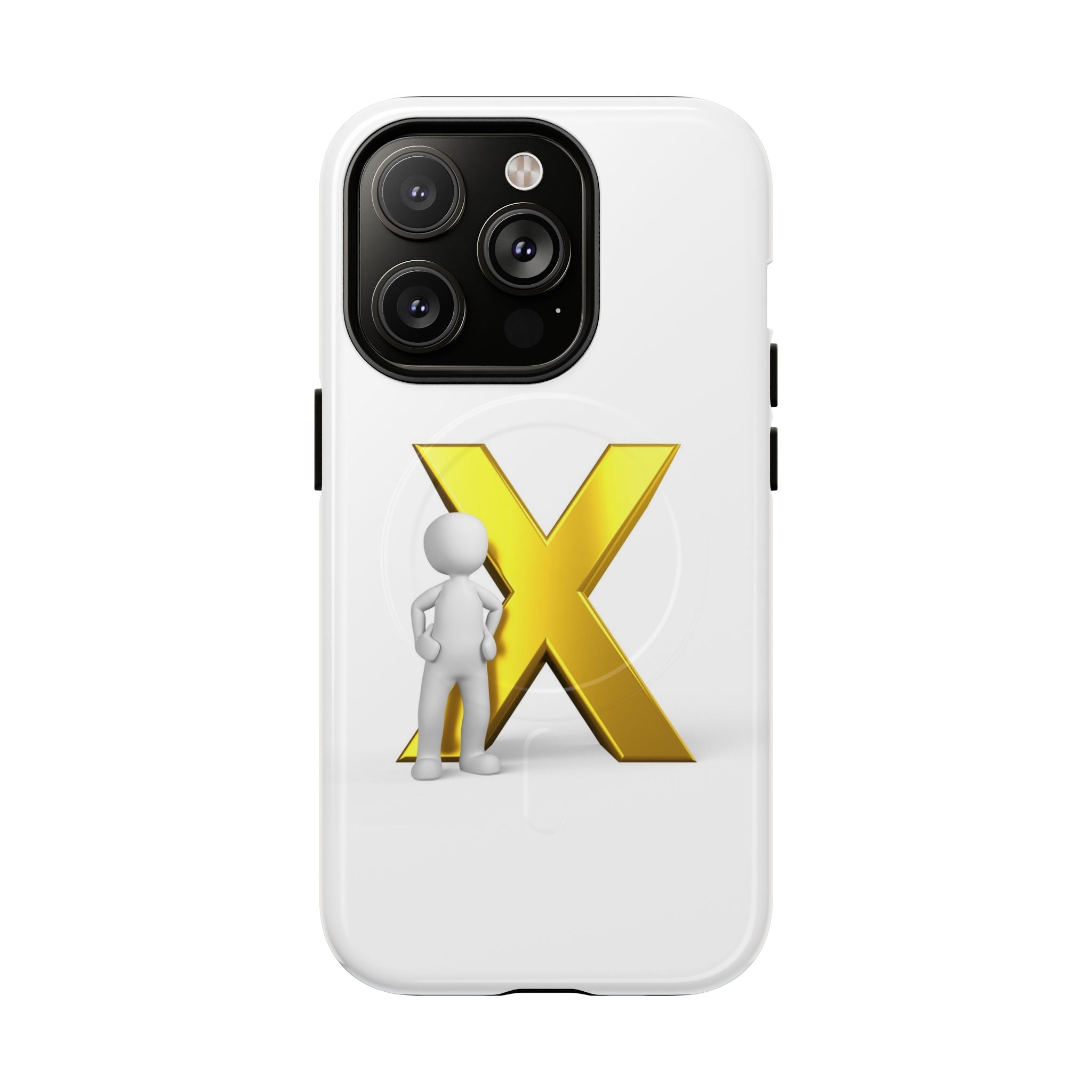 3D Figure with Gold X phone case | Magnetic Tough Case