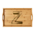 Engraved Letter Z Bamboo Serving Tray | Monogrammed Initial Tray