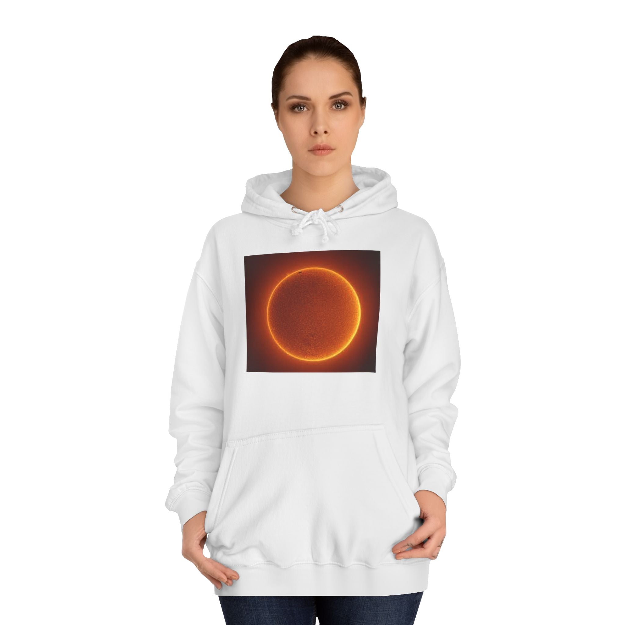 Fiery Solar Ring Hoodie | Sun Eclipse Graphic, Space Astronomy Sweatshirt