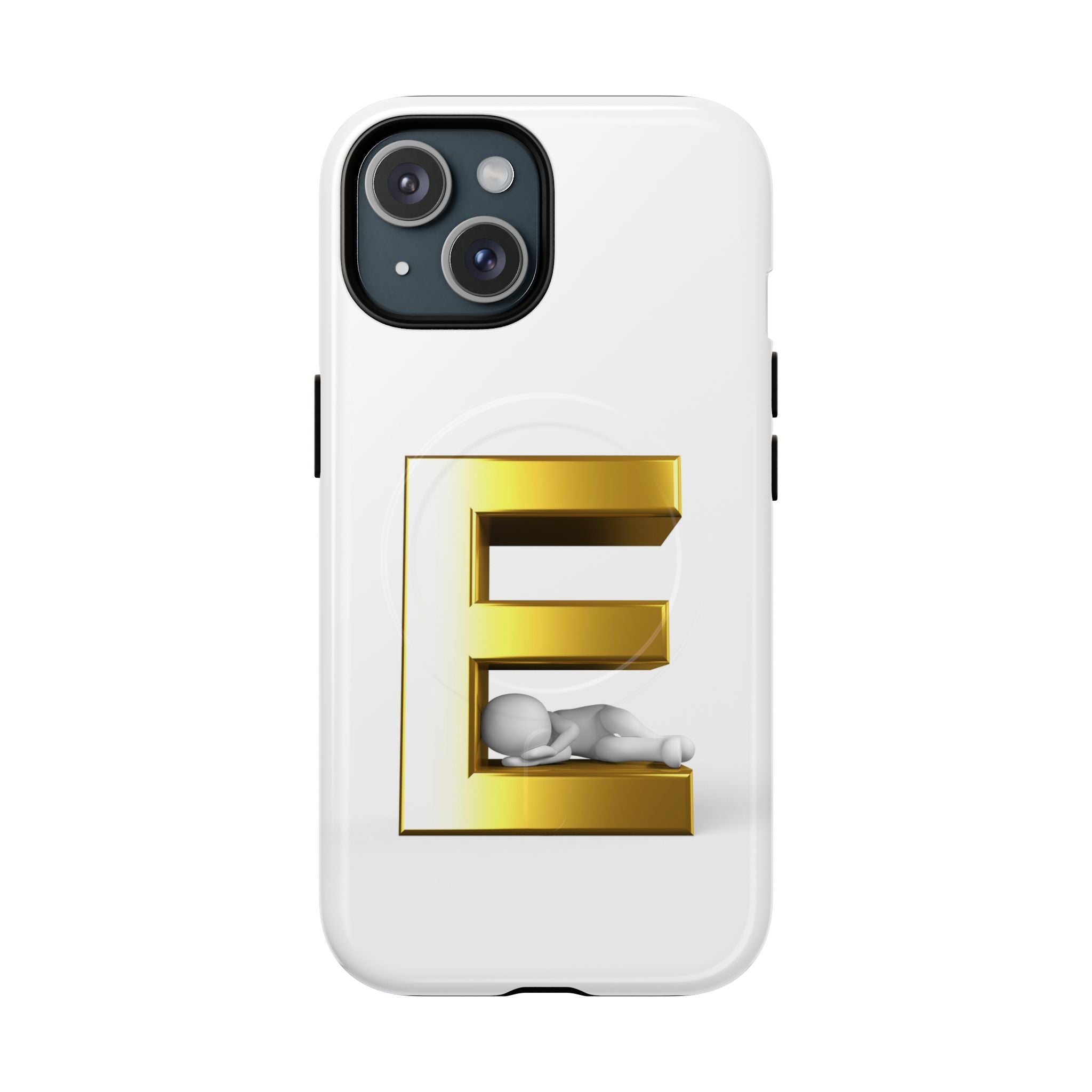 Coque de téléphone Monogramme Lettre E Dorée | Coque Magnétique Renforcée