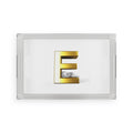 Gold Letter E Acrylic Serving Tray | Monogram Initial Decor