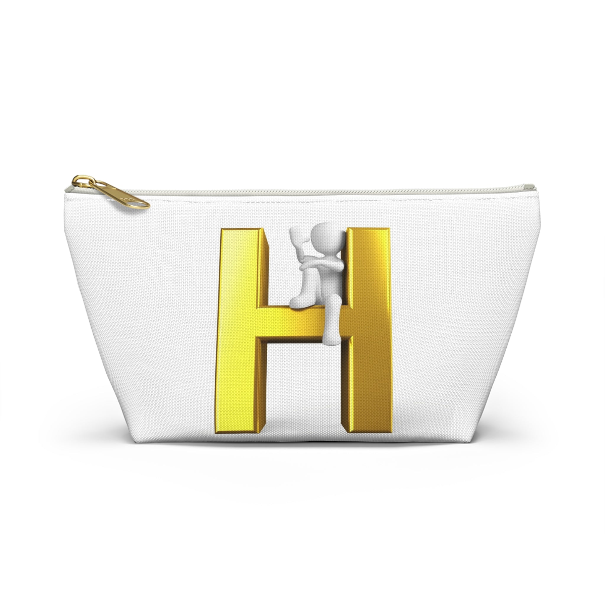 Pochette dorée 3D lettre H avec figurine d'escalade