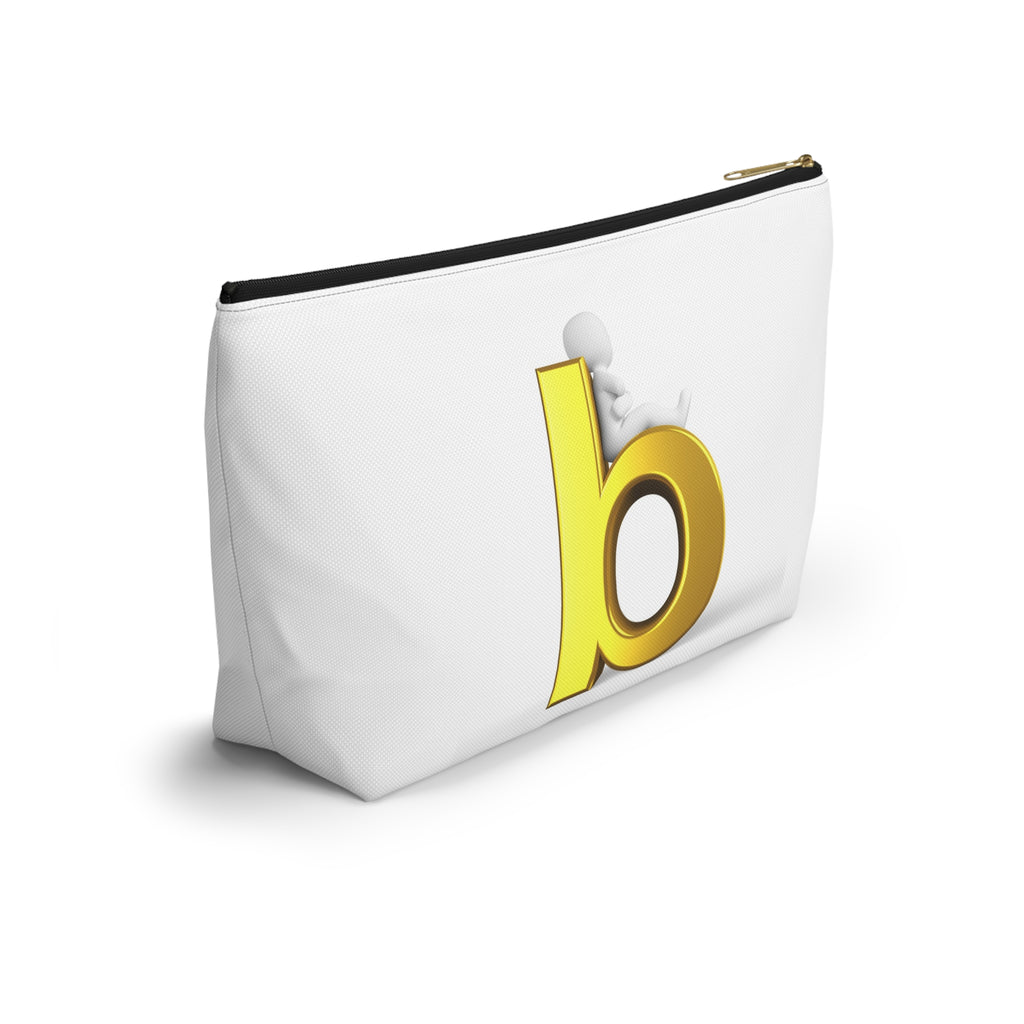 Gold Letter B Monogram Accessory Pouch | Initial Cosmetic Bag
