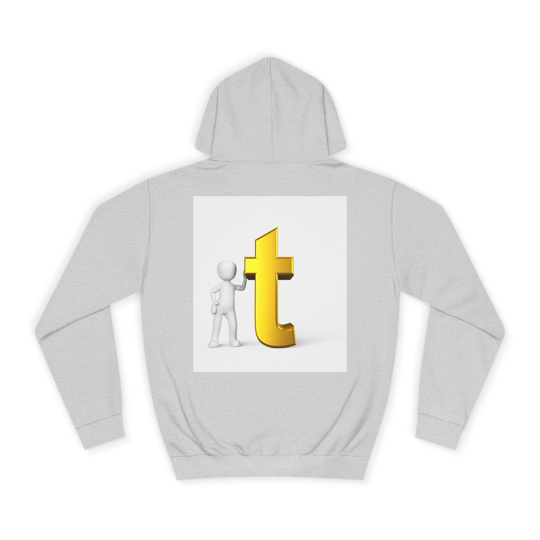 3D Gold Letter T Hoodie | Minimal Letterman Initial Sweatshirt