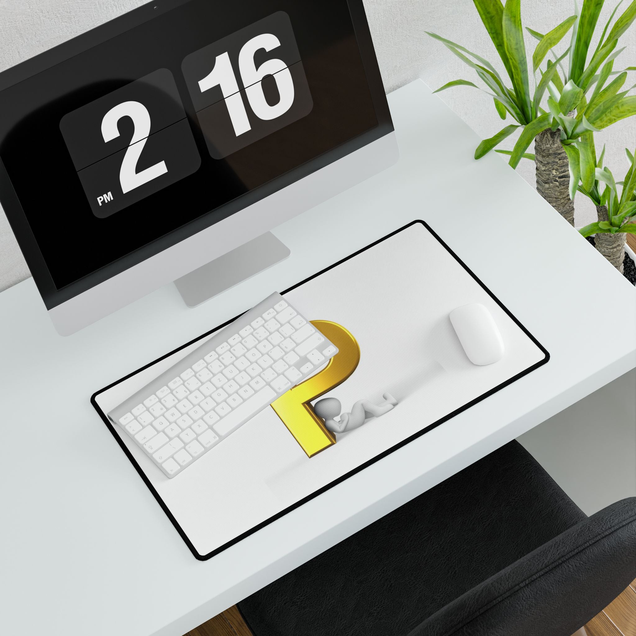 Gold Letter P Desk Mat | Large Mousepad Deskpad