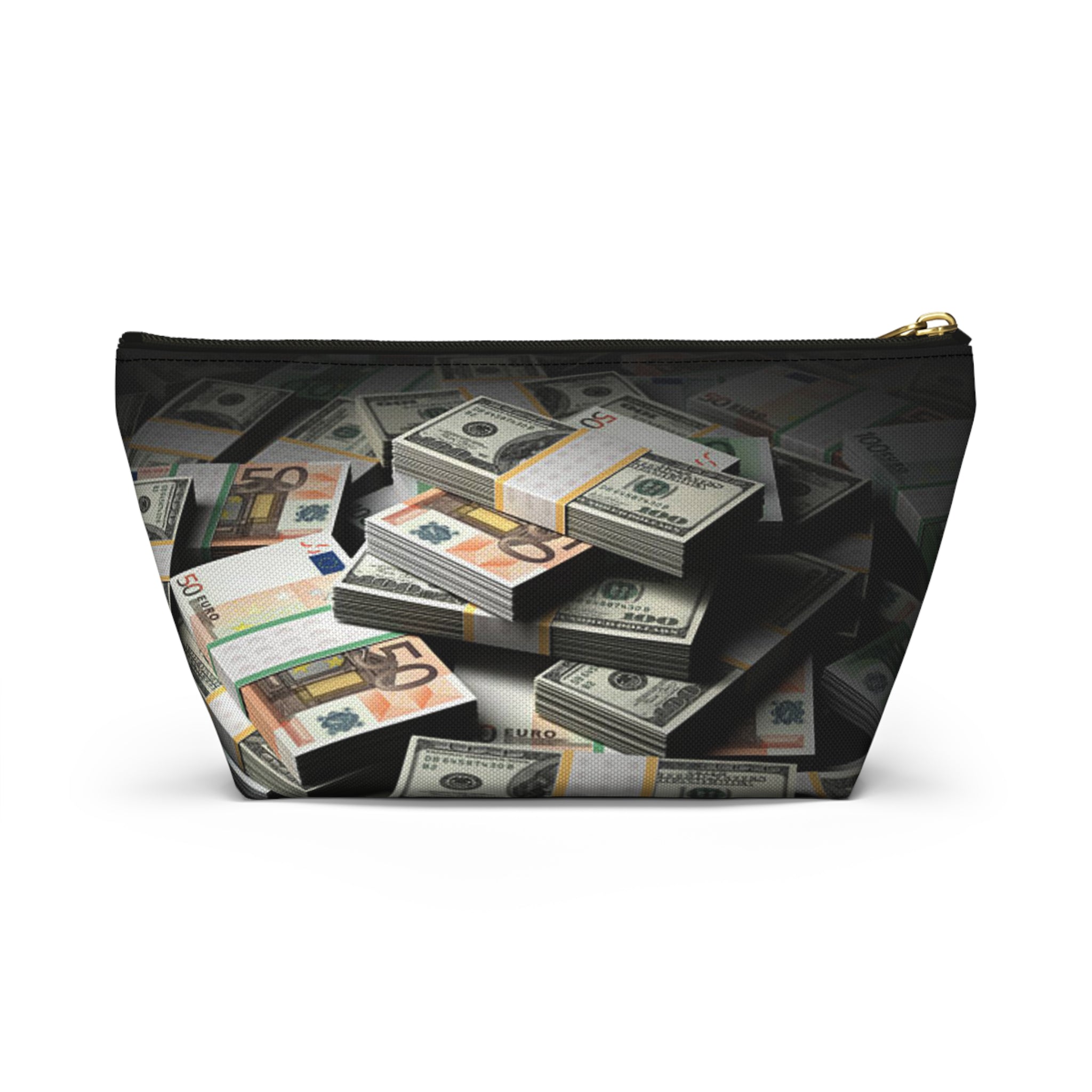 Stacks of Money Accessory Pouch | Cash Print T-Bottom Pouch