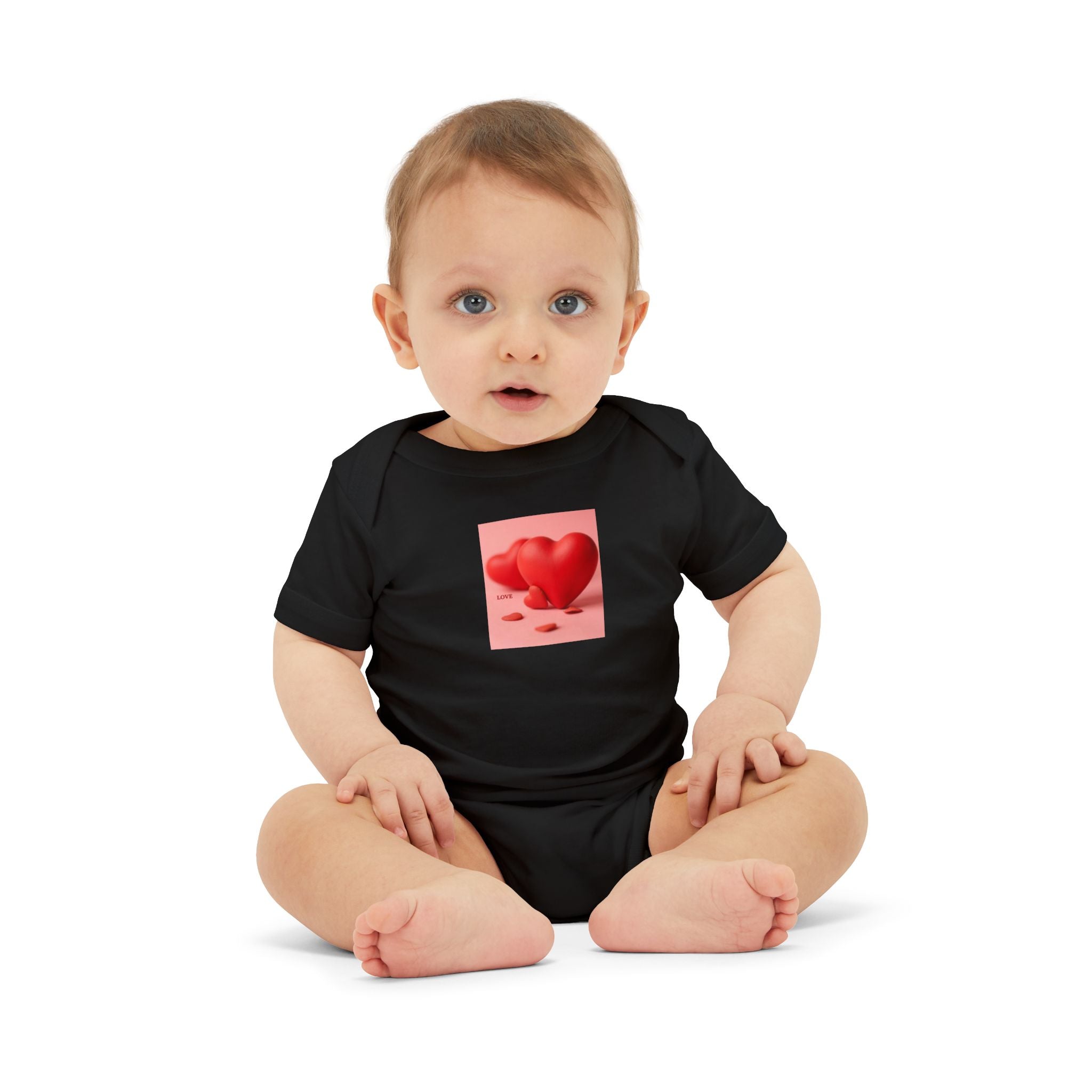 Red Heart Illustration Infant Bodysuit | Cute Valentine Baby Onesie