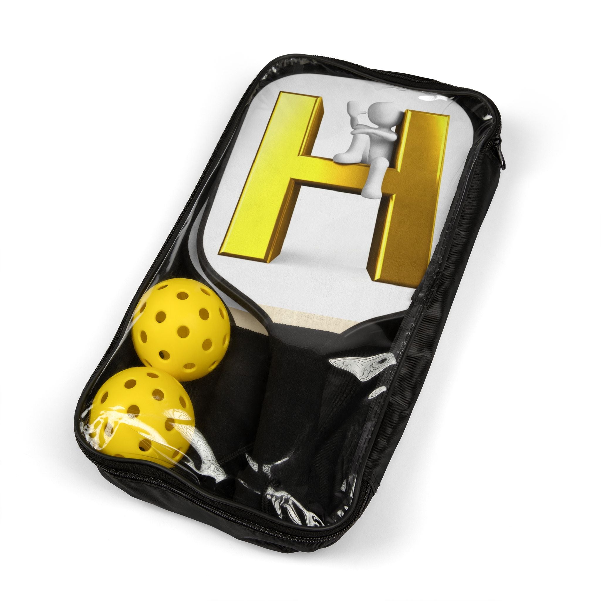 Gold Letter H Pickleball Paddle Set | Pickleball Kit, Matching Balls