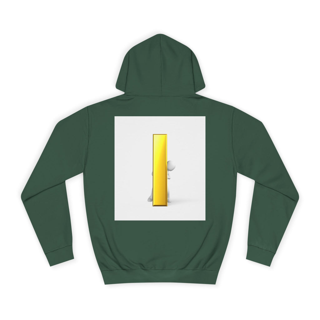 Gold Letter i Character Hoodie | Minimalist 3D Column Illustration