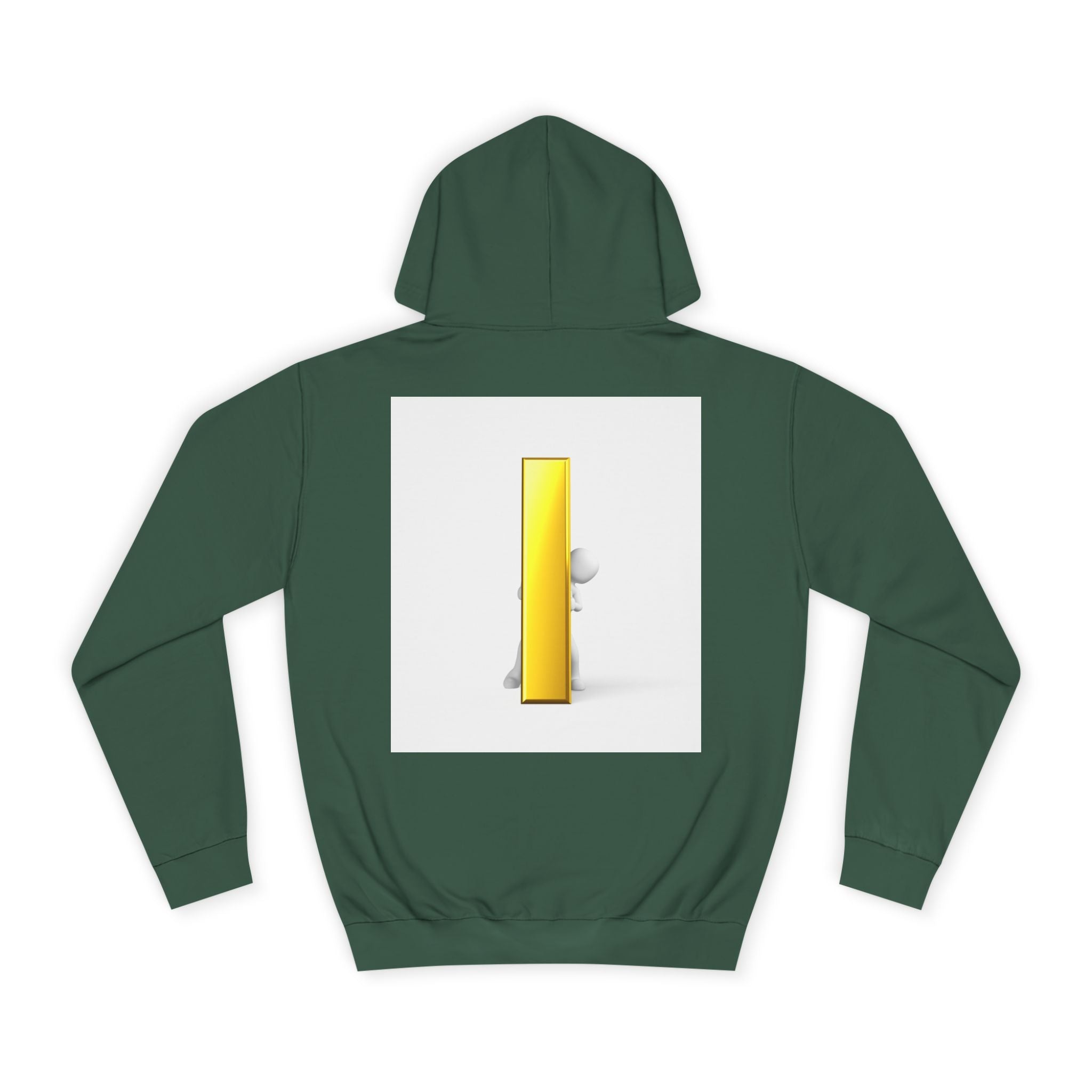 Gold Letter i Character Hoodie | Minimalist 3D Column Illustration