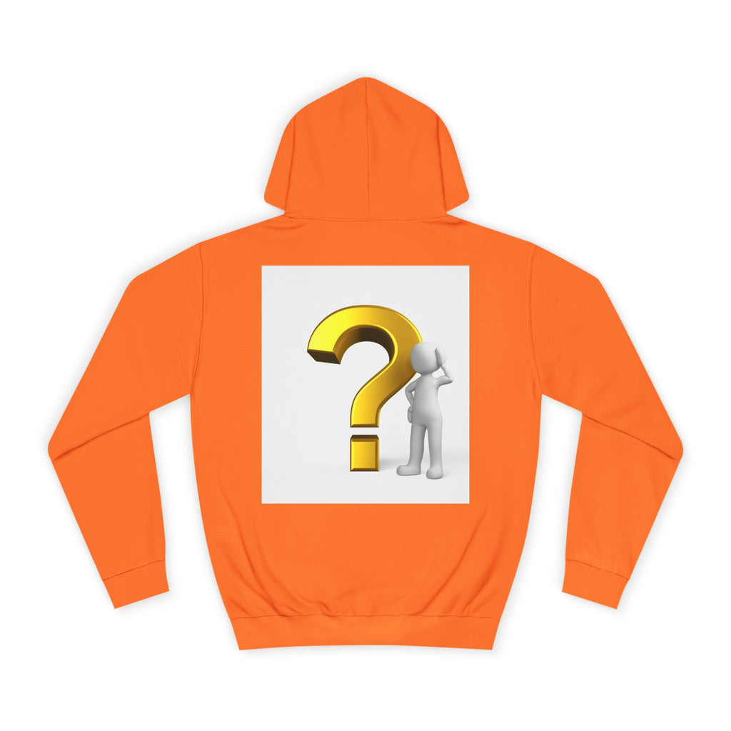 Gold Question Mark with Thinking Figure Hoodie | Mystery Design, Minimalist