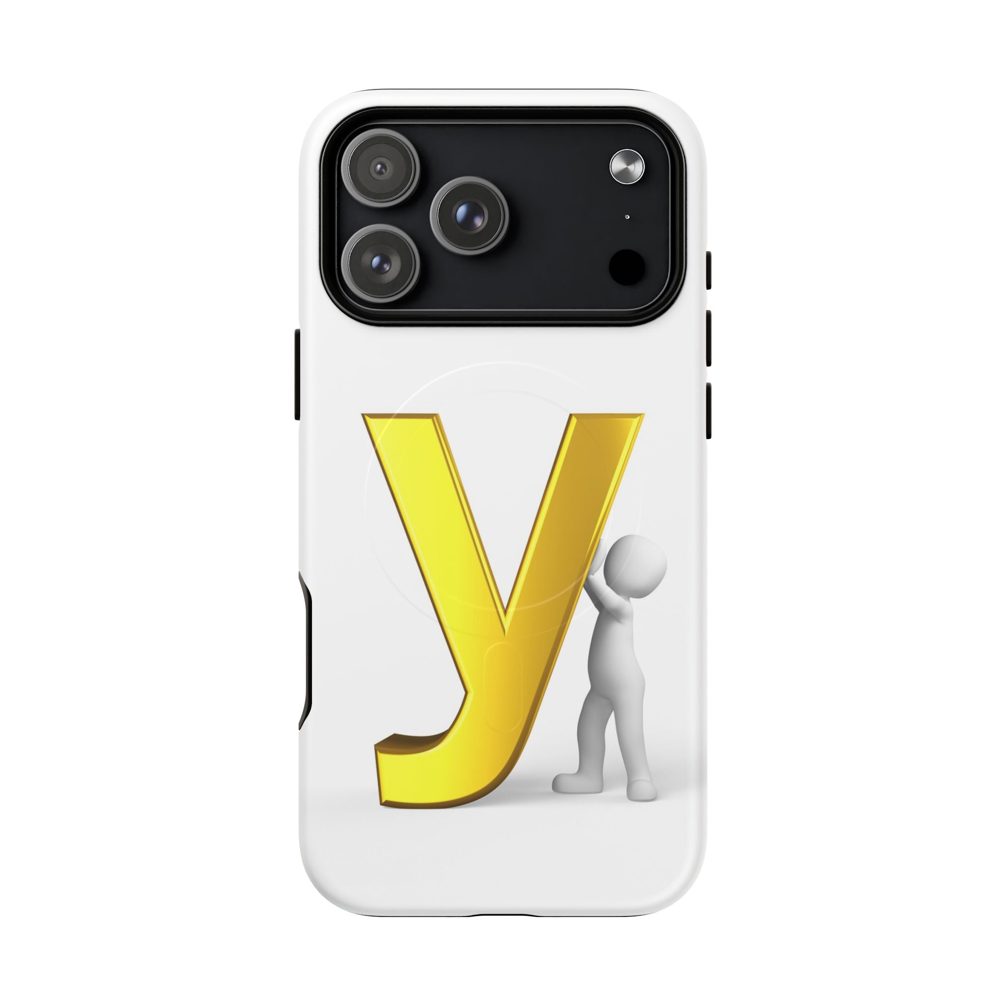 Coque de téléphone en or lettre Y | Coques magnétiques robustes