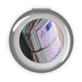 Stack of Euro Notes Compact Travel Mirror | Money Print Pocket Mirror