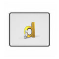 Gold Letter d Illustration Desk Mat | Typographic Mouse Pad