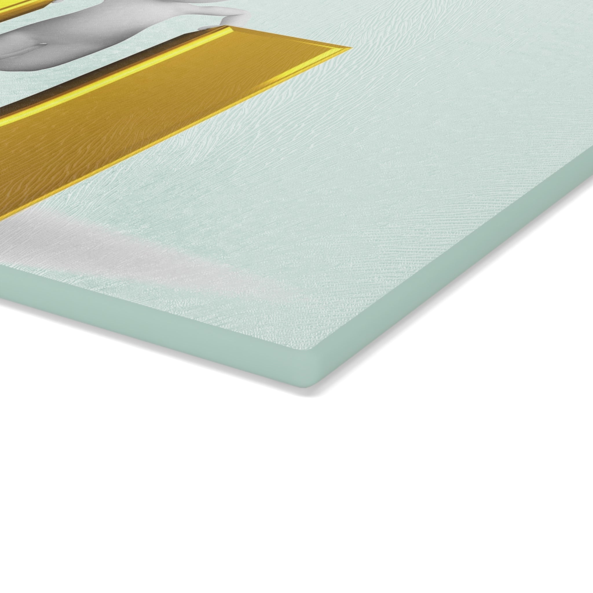 3D Gold Letter U with Figure Glass Cutting Board | Monogram Initial Kitchen Decor