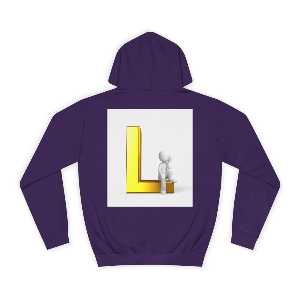 3D Letter L with Figure Hoodie | Initial L Sweatshirt