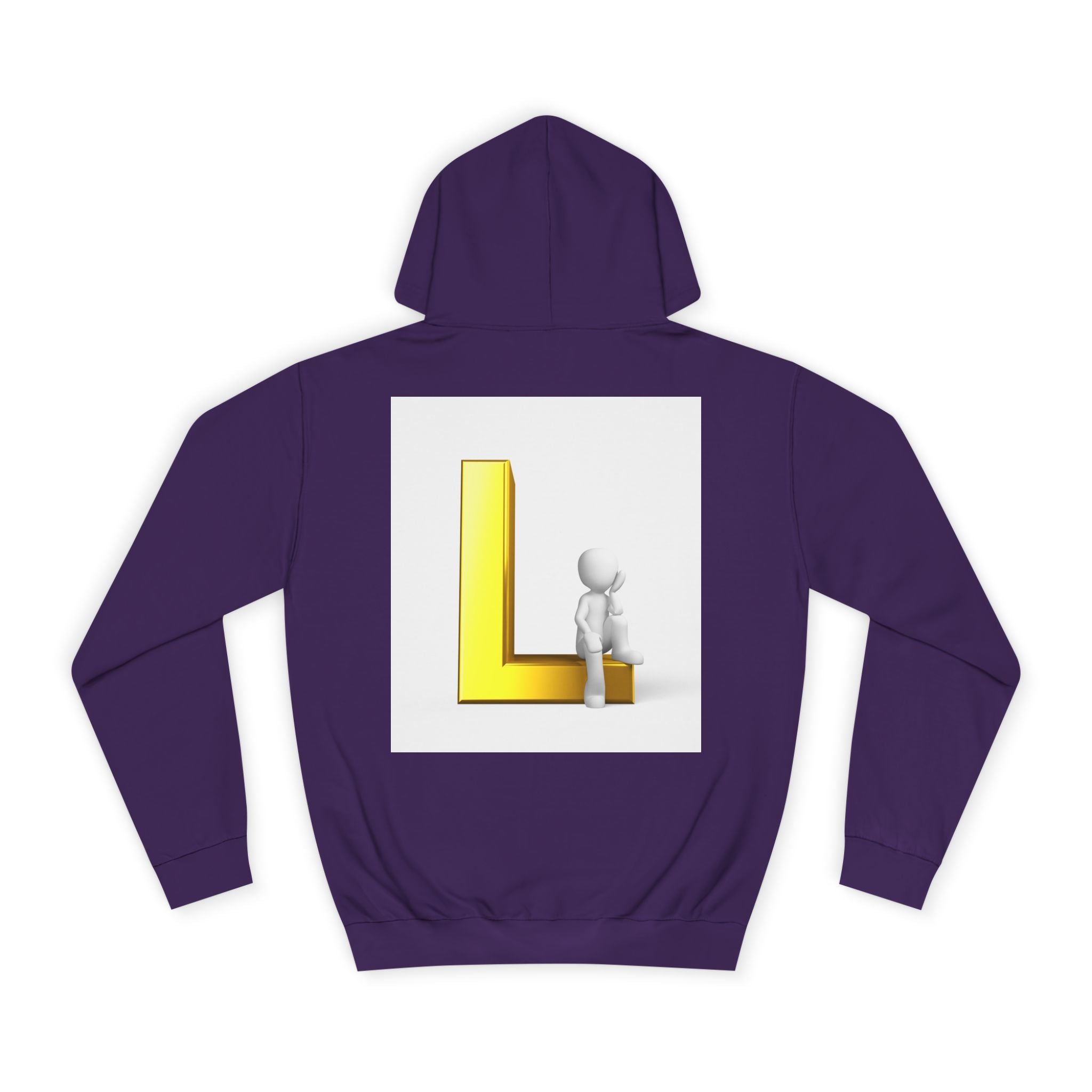 3D Letter L with Figure Hoodie | Initial L Sweatshirt