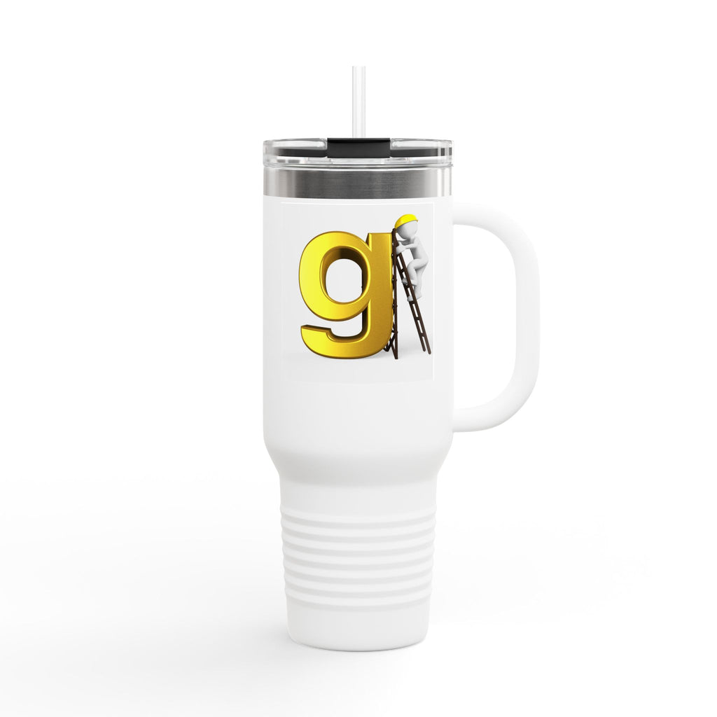 Yellow Letter G Monogram Travel Mug | 40oz Insulated Tumbler
