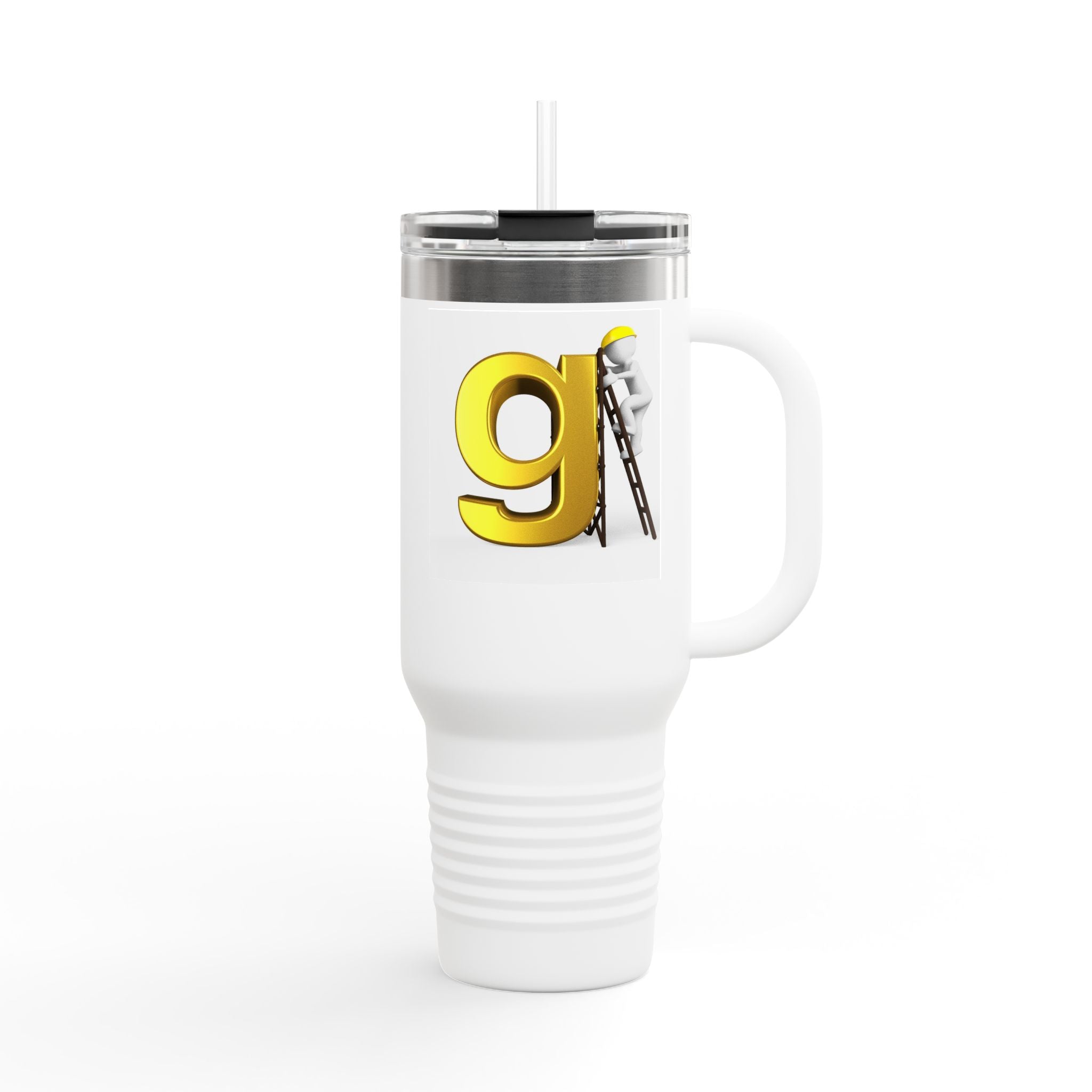 Yellow Letter G Monogram Travel Mug | 40oz Insulated Tumbler