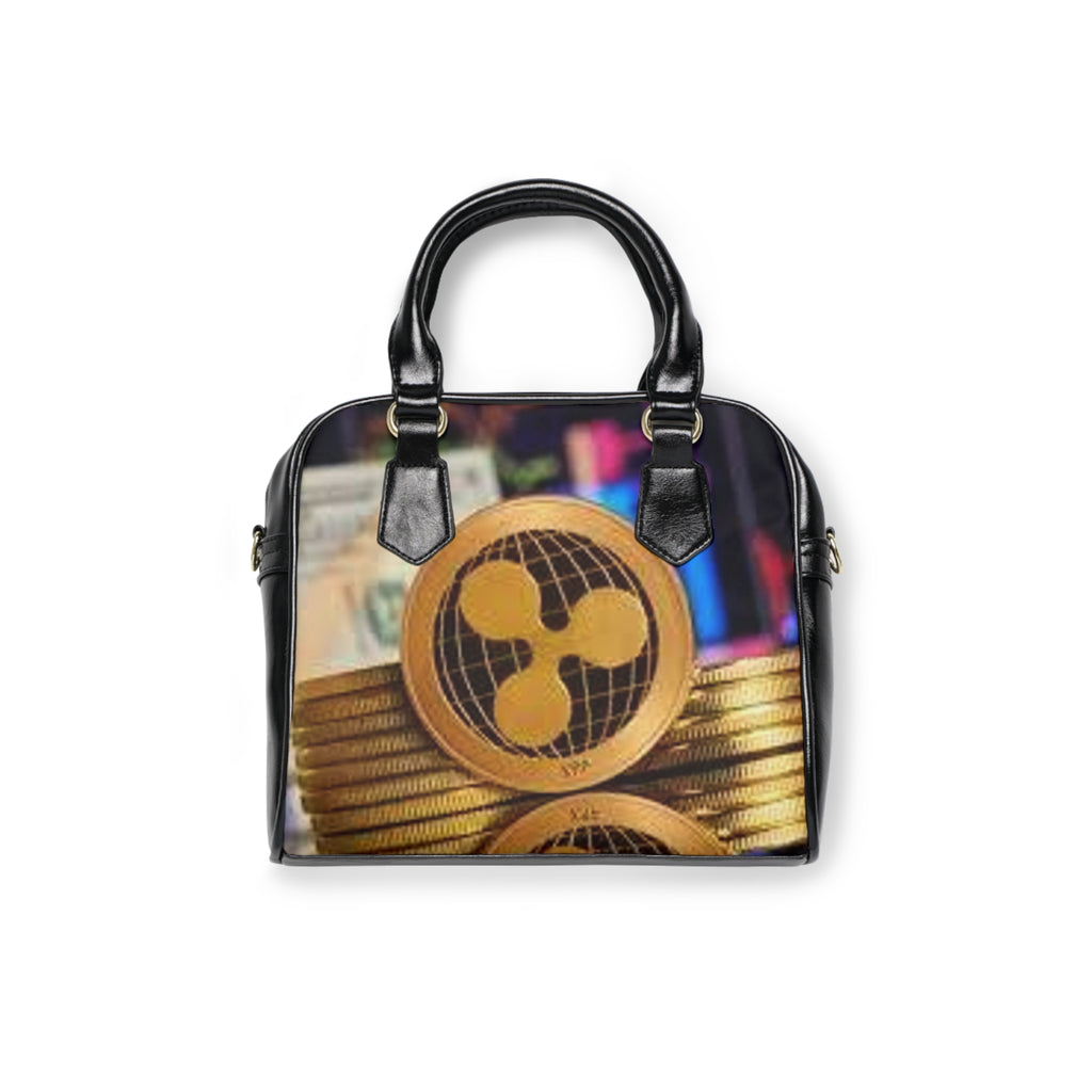 Ripple Coin shoulder handbag | crypto coin print, XRP logo fashion purse