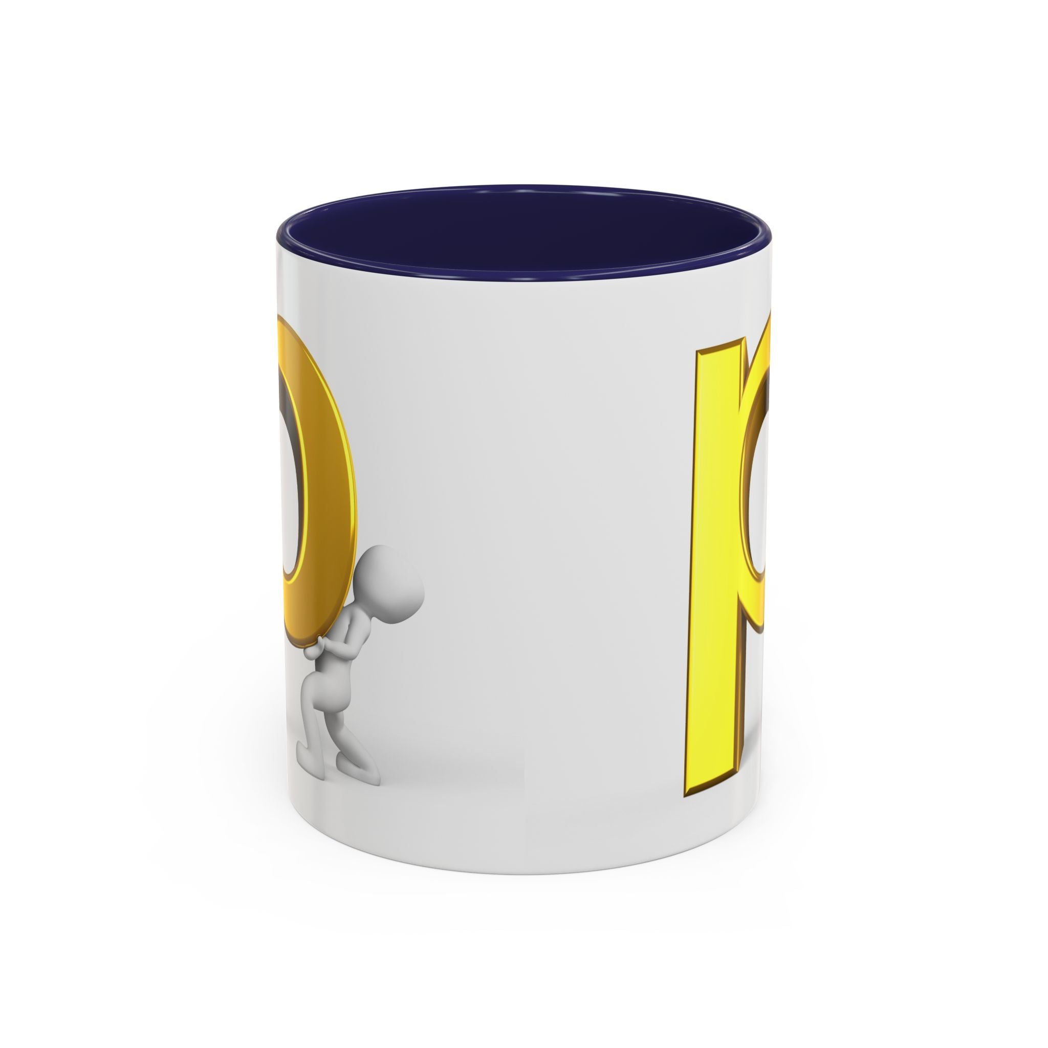 Tasse à café 3D lettre P | Tasse à anse colorée 325 ml ou 443 ml
