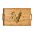 Monogram V Bamboo Serving Tray | Engraved Initial Letter V